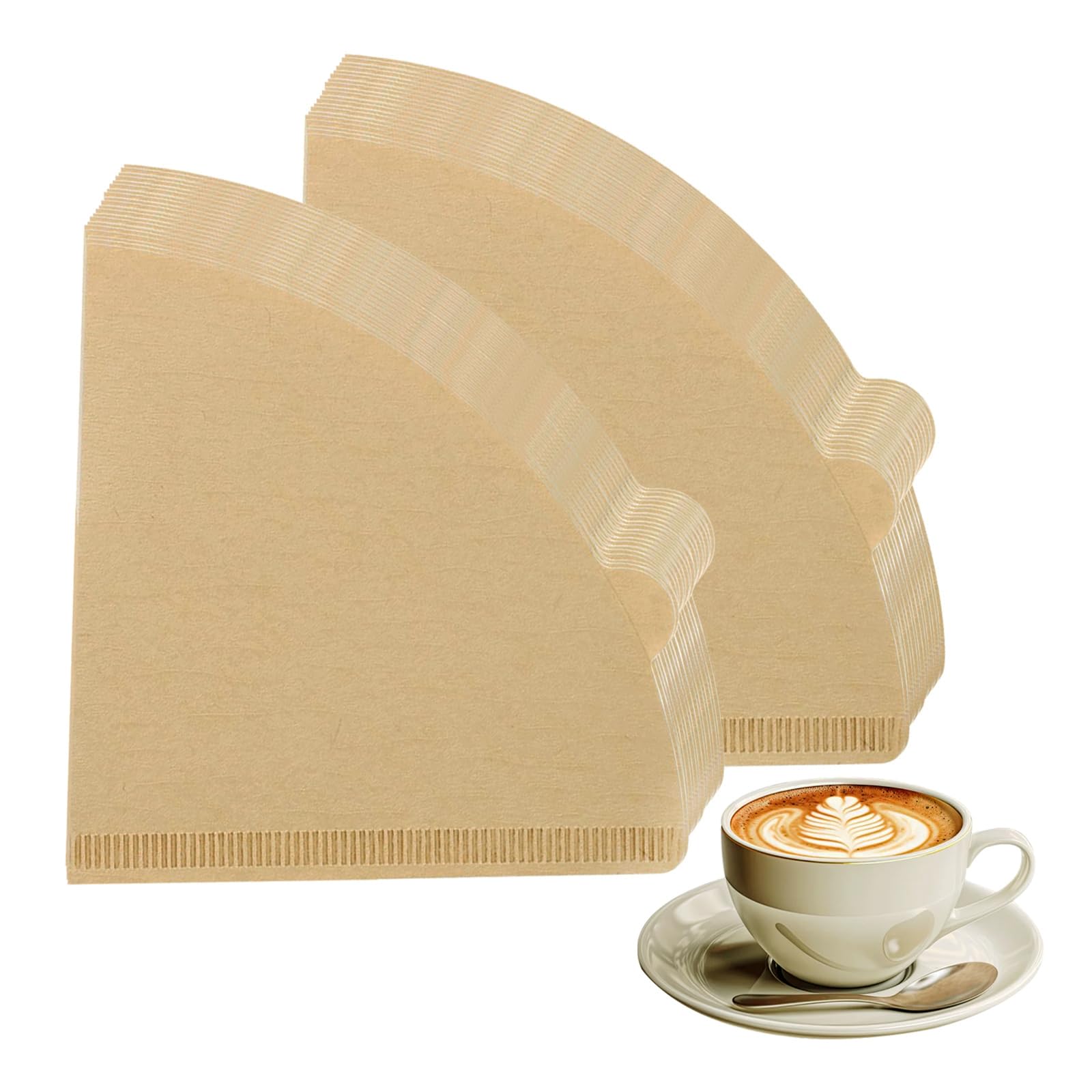 Coffee Filter Papers, 200 Pcs V60 Coffee Filters, Disposable Coffee Filter Paper Cones for Coffee Dripper & Pour Over Coffee Maker(Natural Brown)