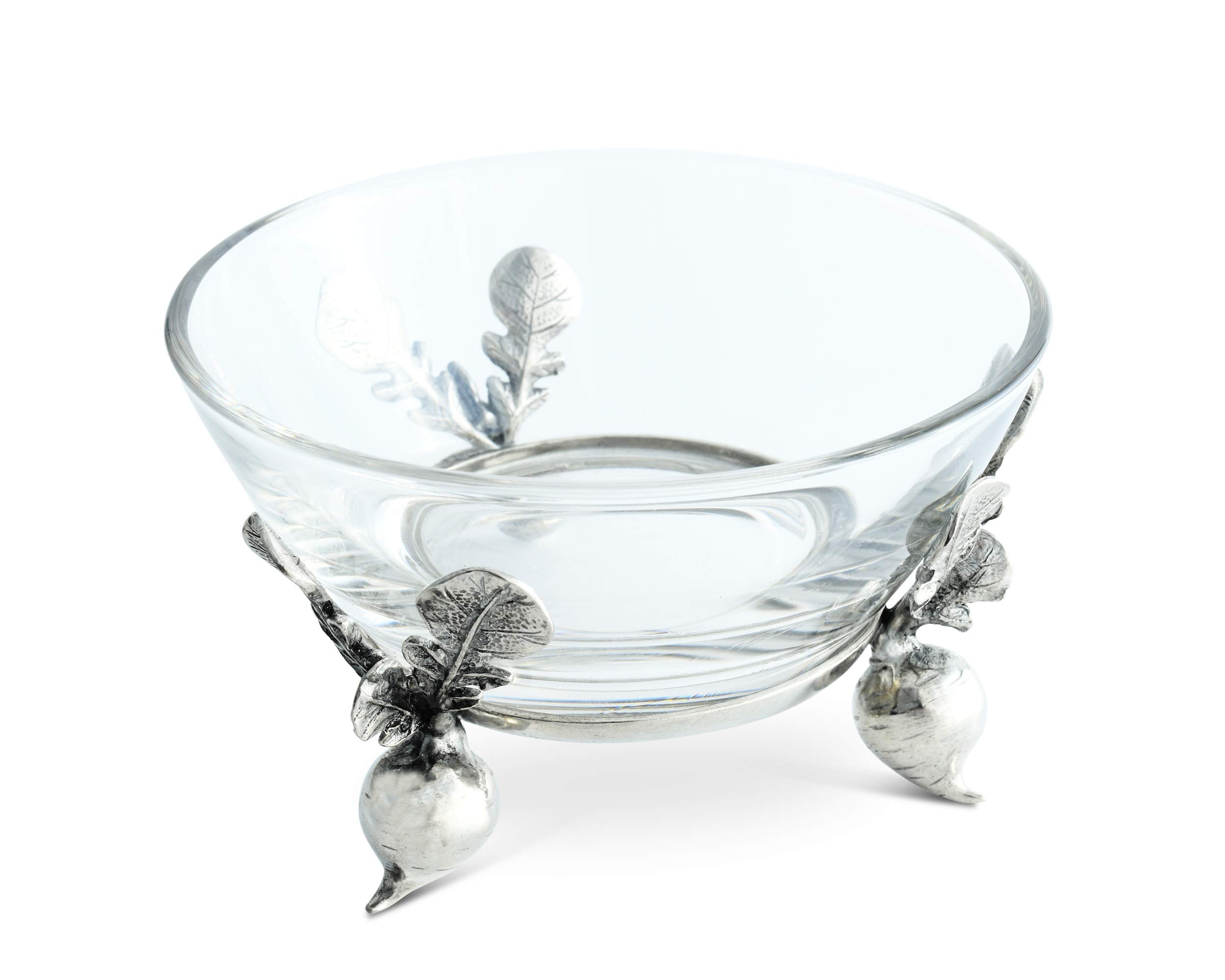 Vagabond House Pewter Radish Dip Bowl - Small 5 inch Wide x 2.5 inch Tall