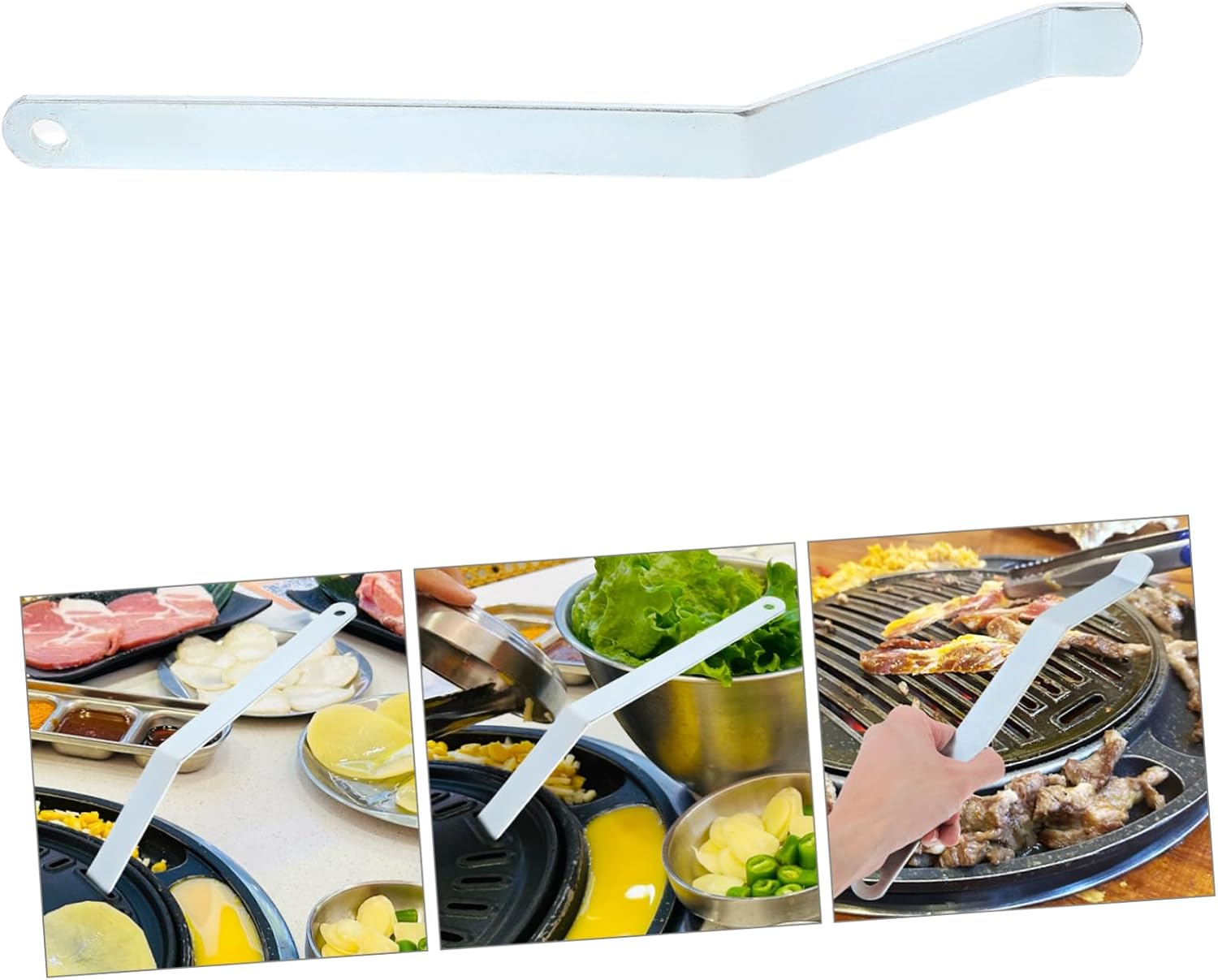 Xmas Stainless Steel Grill Grate Lifter, Portable Bbq Tool for Camping