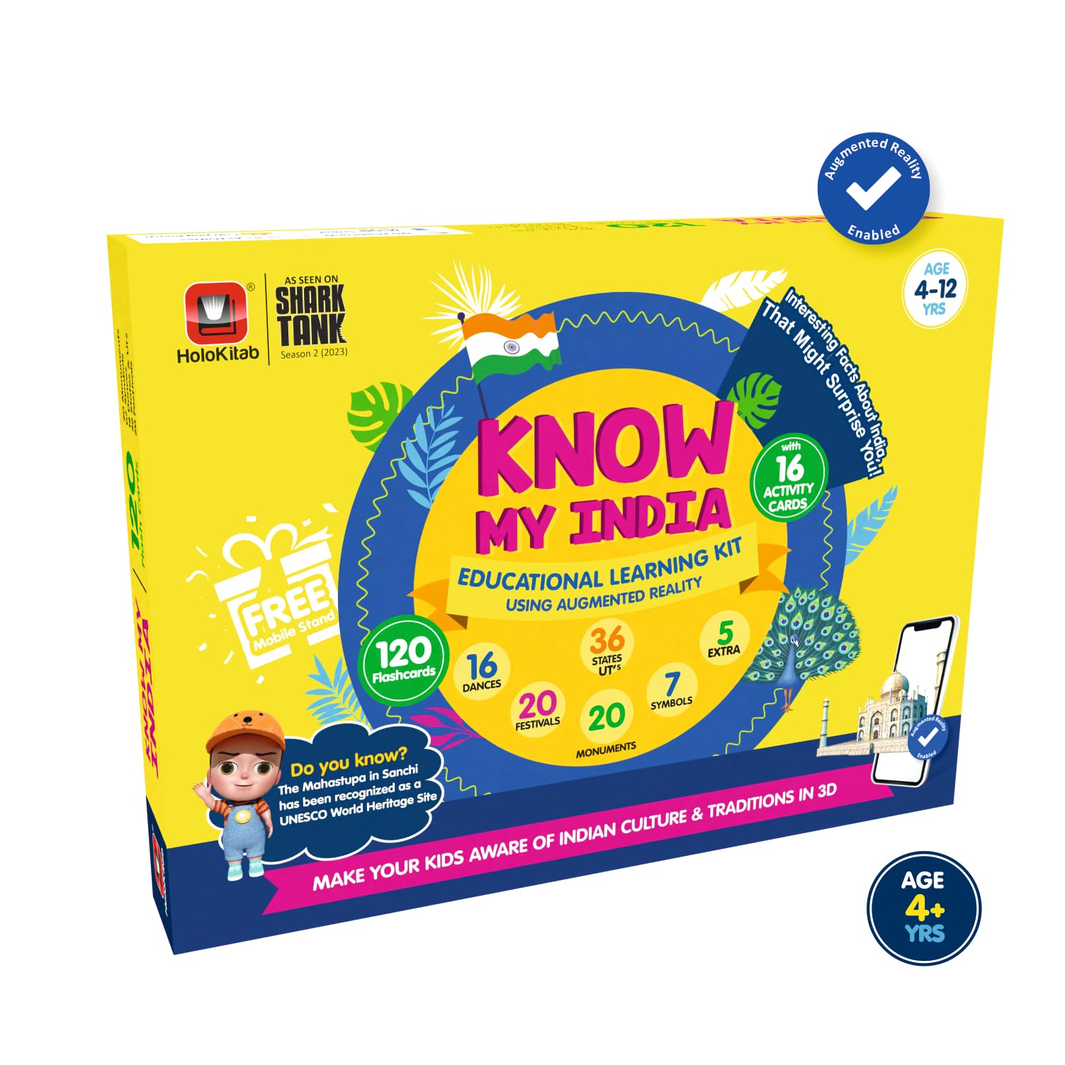 HoloKitab Combo Know My India Smart Learning Kit for Kids. Learn About Indian Dances, Monuments, Festivals, States UTS & National Symbols | 120 Flashcards | Activity Cards | AR Enabled | 4-14 Yrs (B0CJRYV83B) Amazon Price History, Amazon Price Tracker