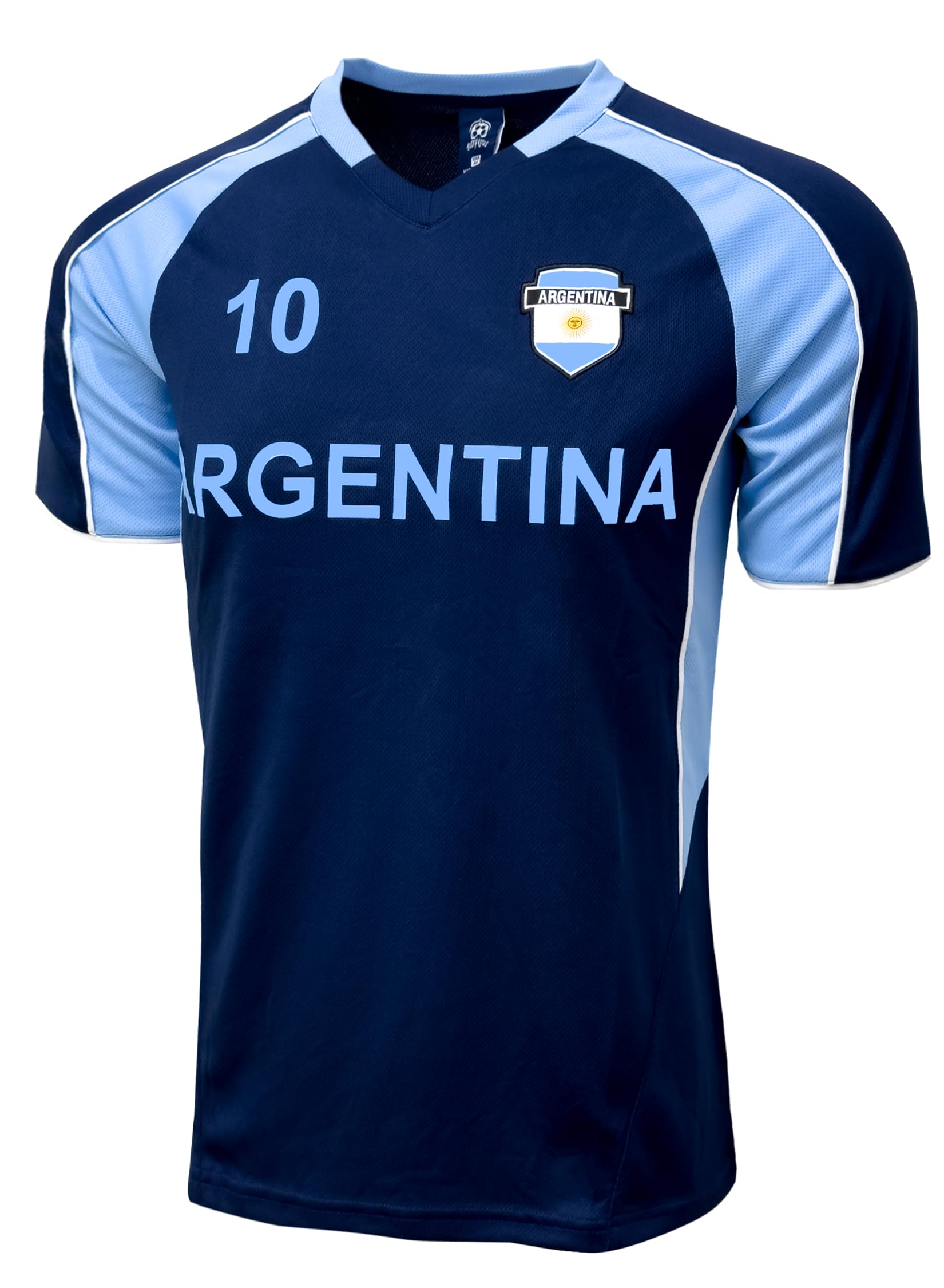 Men's Argentina Short Sleeve Shirt, Adult Sizes Argentina Game Day Soccer Jersey T-Shirt (AXL) Blue