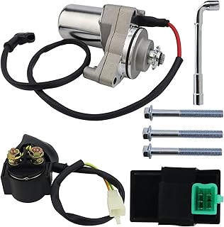 3 Bolt Starter Motor & Solenoid Relay & CDI for 50cc 70 cc 90cc 100 cc 110cc 125 cc ATV Dirt Bikes Go Karts Chinese Pit Bike Quad 4 Wheelers Dune Buggy Sandrail SSR Roketa Taotao Jonway SunL