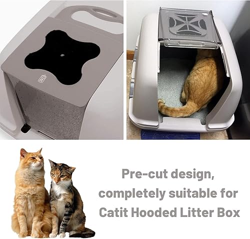 Miniatura 5 de Filtros de repuesto para caja de arena para gatos compatibles con caja de arena con capucha Catit, purificador de aire de carbón activado precortado