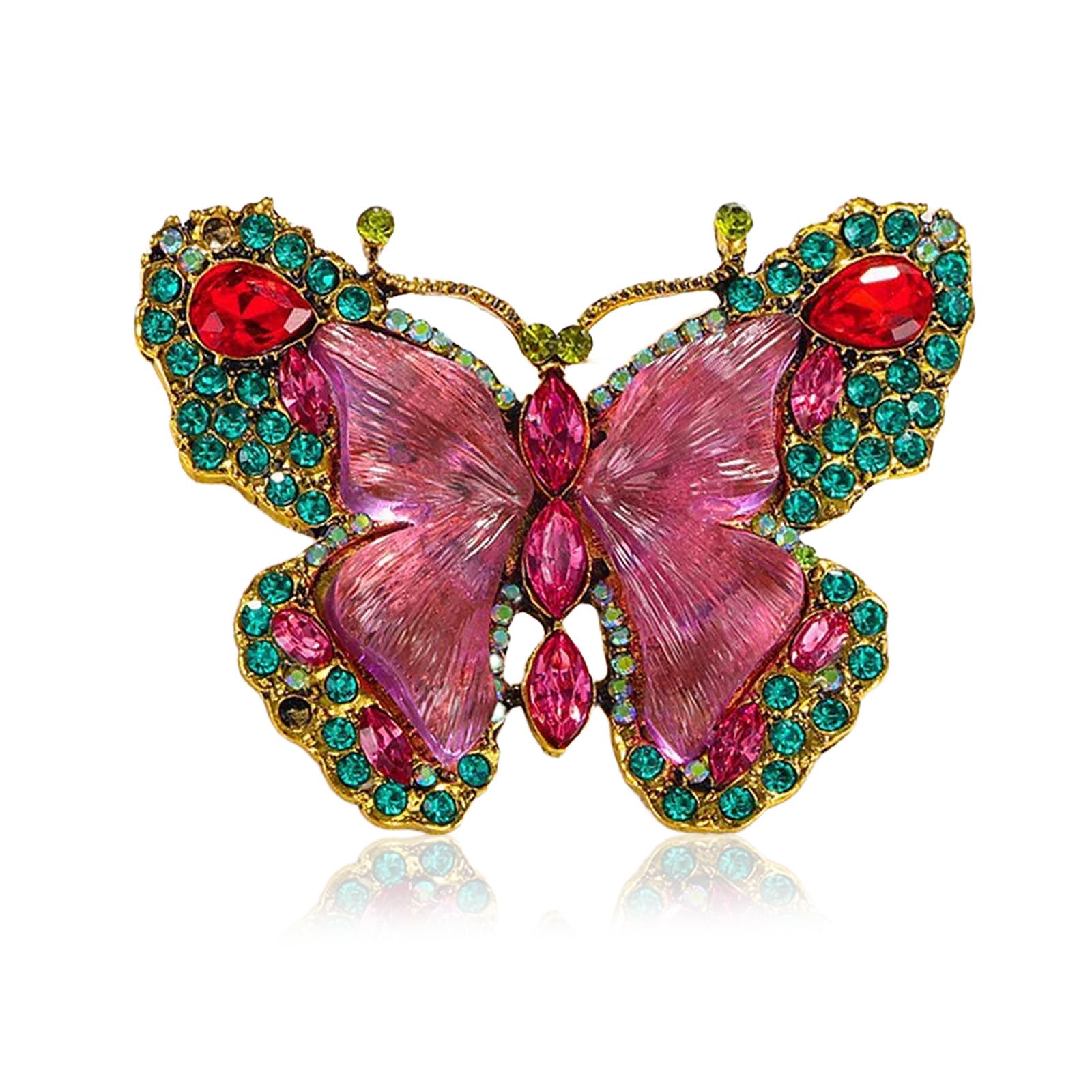 Crystal Rhinestone Butterfly Brooch,Elegant Butterfly Lapel Pins,Fashion Exquisite Crystal Animal Shape Brooches Lapel Pins,Dress Accessories Jewelry Gift for Women Daily Decoration