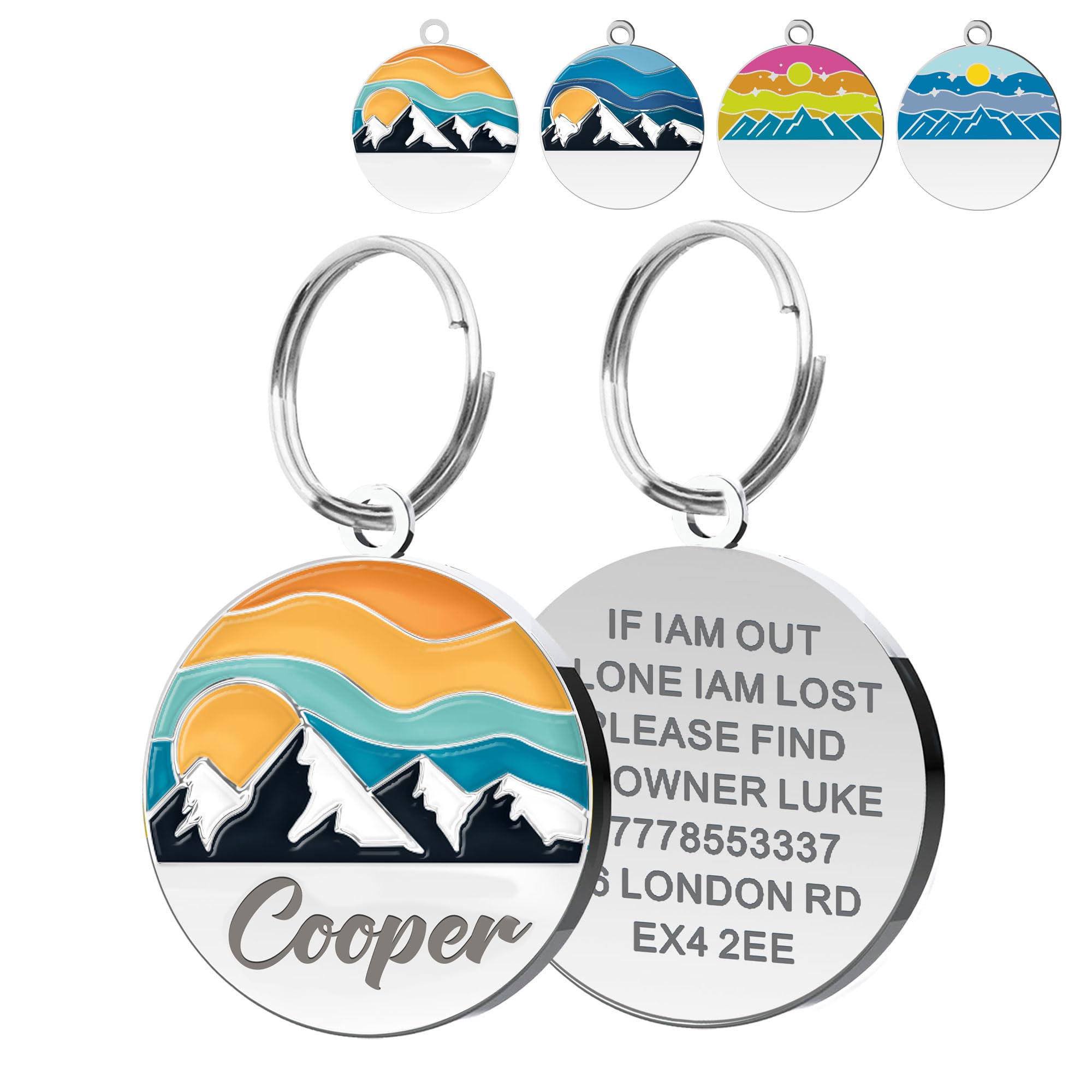 Dog Tags for Pets Engraved UK Personalised Dog Tags Colorful Cat Dog Name Tag Double Side Deep Laser Engraved Scratch Resistant Dog ID Tag for Pet Doggy Kitten Kitty Puppy (Round-Gold)