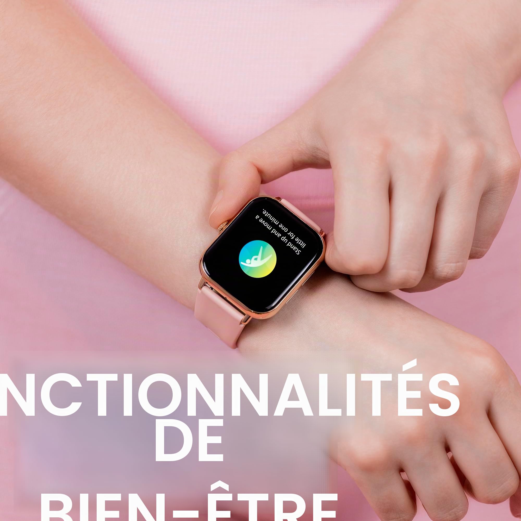 Reflex Active Montre Intelligente Fitness Série 23 Plaqué Or Rose Bracelet Rose