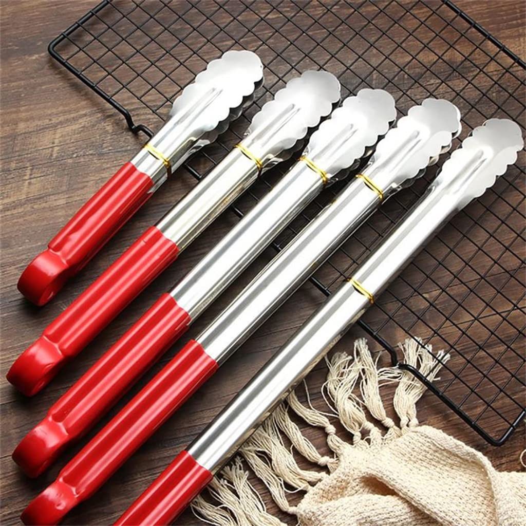 Paquete de 2 Pinzas para Alimentos de Acero Inoxidable Pinzas para Cocina Pinzas para Pan Pinzas para Barbacoa Herramientas de Cocina Accesorios (Color : A, Tamaño : S) (Am)