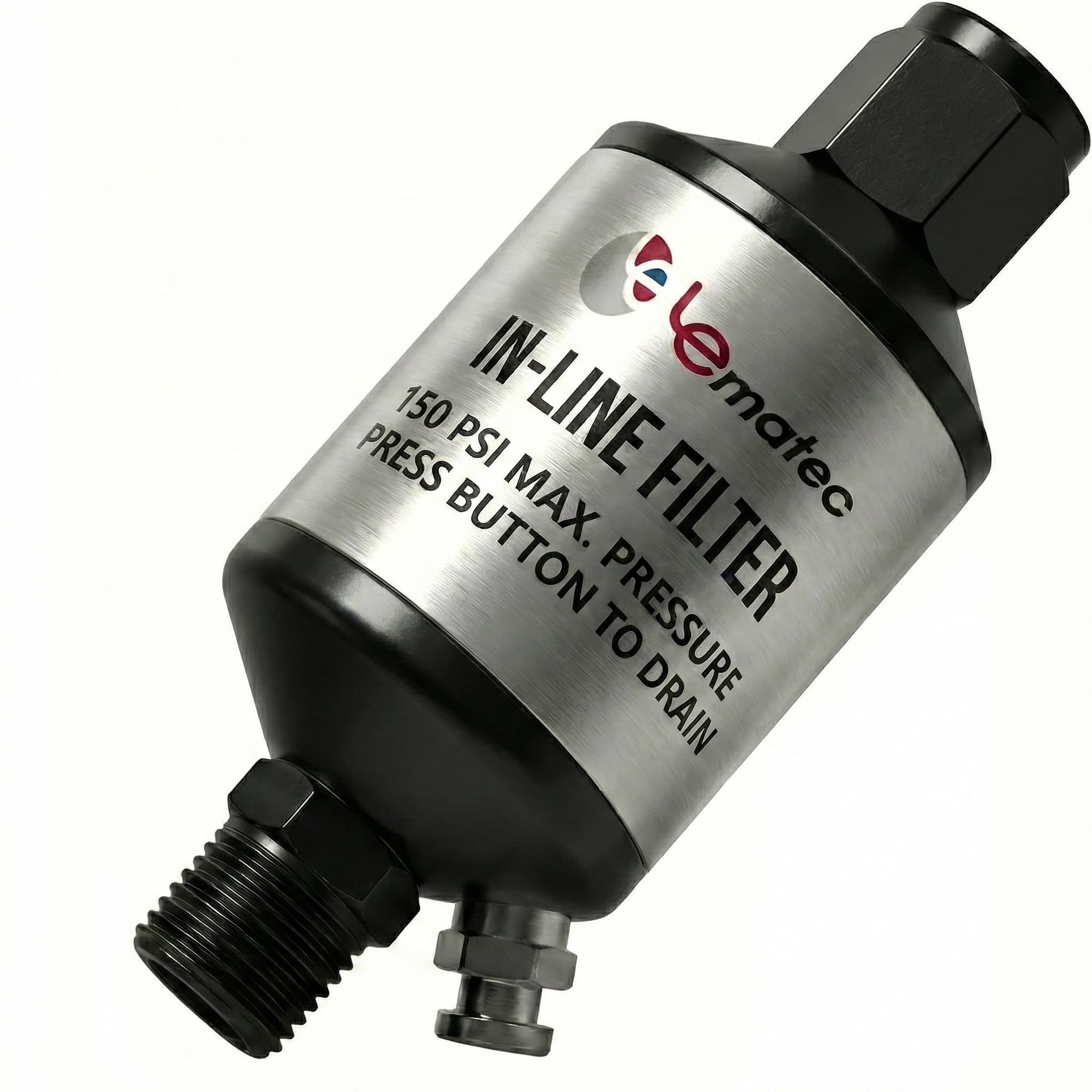 LE LEMATEC Air Compressor Water Separator, 1/4", Produces Clean Dry Air With One-Way Drain Valve, AI303 Dryer and Filter Rating 150 PSI, Compatible With All Air Tools