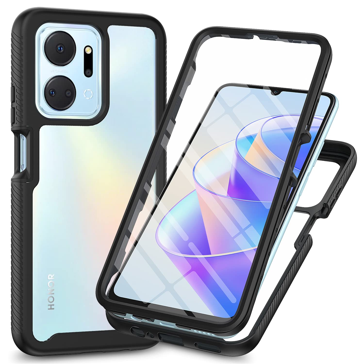 XINYEXIN Cover Per Honor X7a – Custodia In TPU Antiurdo Con Bordo Dorato – Slim Fit Silicone Verde – Ricarica Wireless