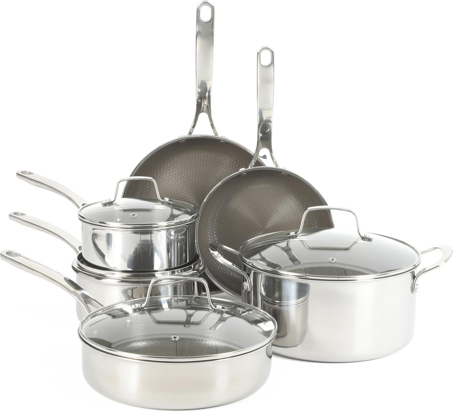 Martha Stewart Nonstick TriPly 10-Piece Stainless Steel Cookware Set Martha Stewart Nonstick TriPly 10-Piece Stainless Steel Cookware Set