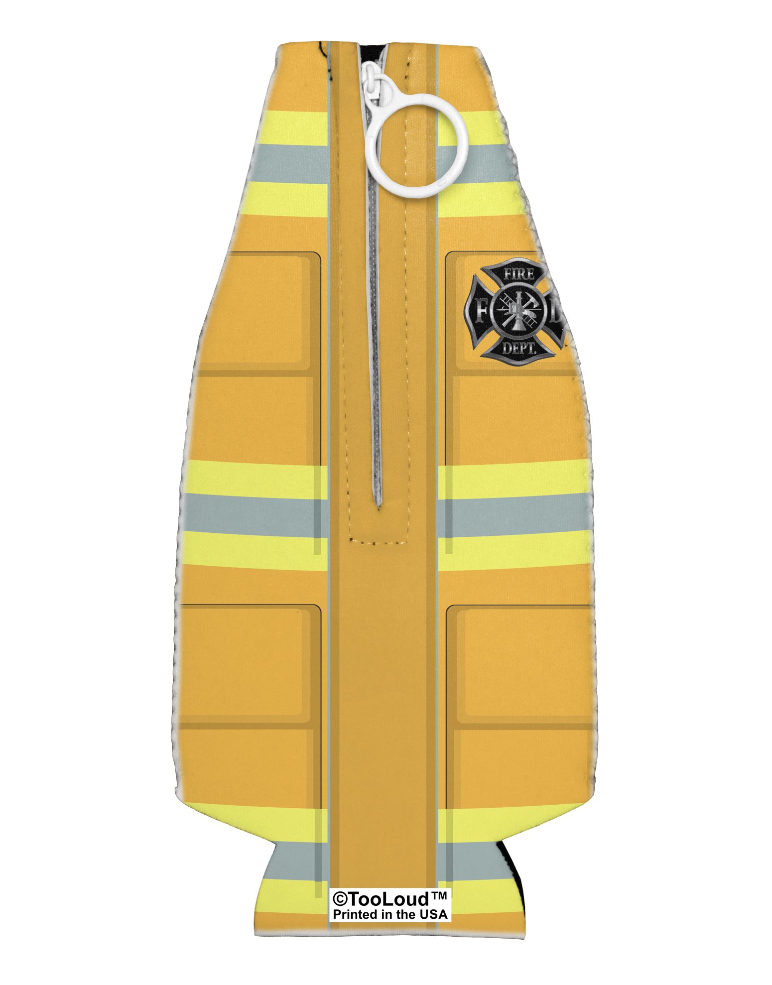 TooLoud Firefighter Yellow AOP Collapsible Neoprene Bottle Insulator All Over Print