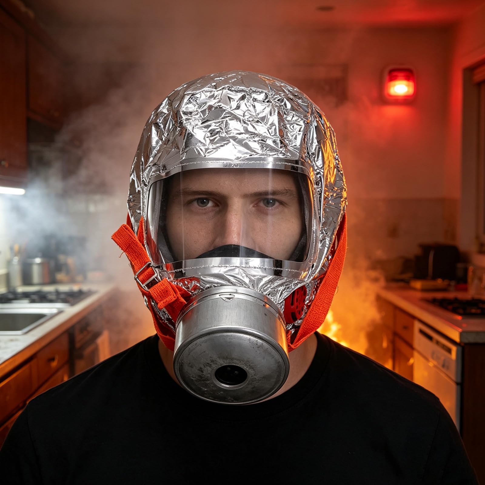 YARNOW contre l'inhalation de fumée, cagoule filtrante d'auto-sauvetage d'urgence avec fenêtre de vision transparente, équipement de sécurité incendie pour la maison et les voyages