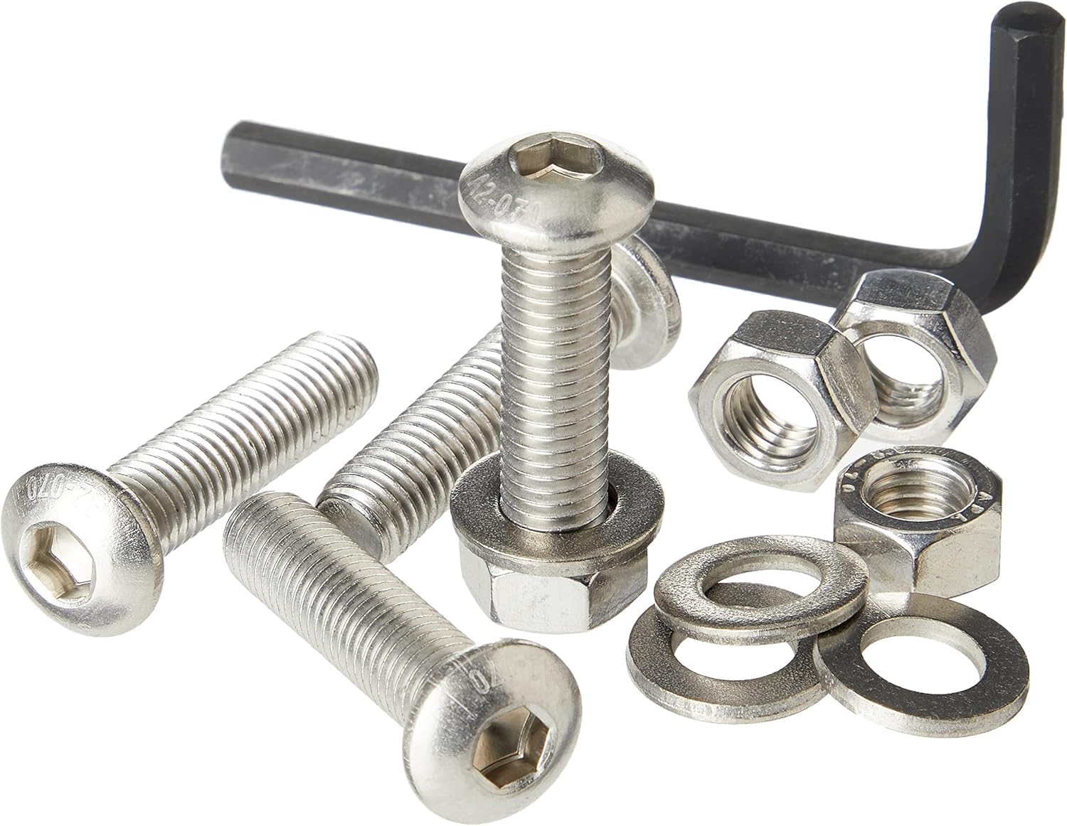 AHC 10mm Socket Button Head Setscrews (4 Pack) M10 x 25mm A2 Stainless Steel Socket Allen Key Dome Head Bolt Free Allen Key, Nuts and Washers