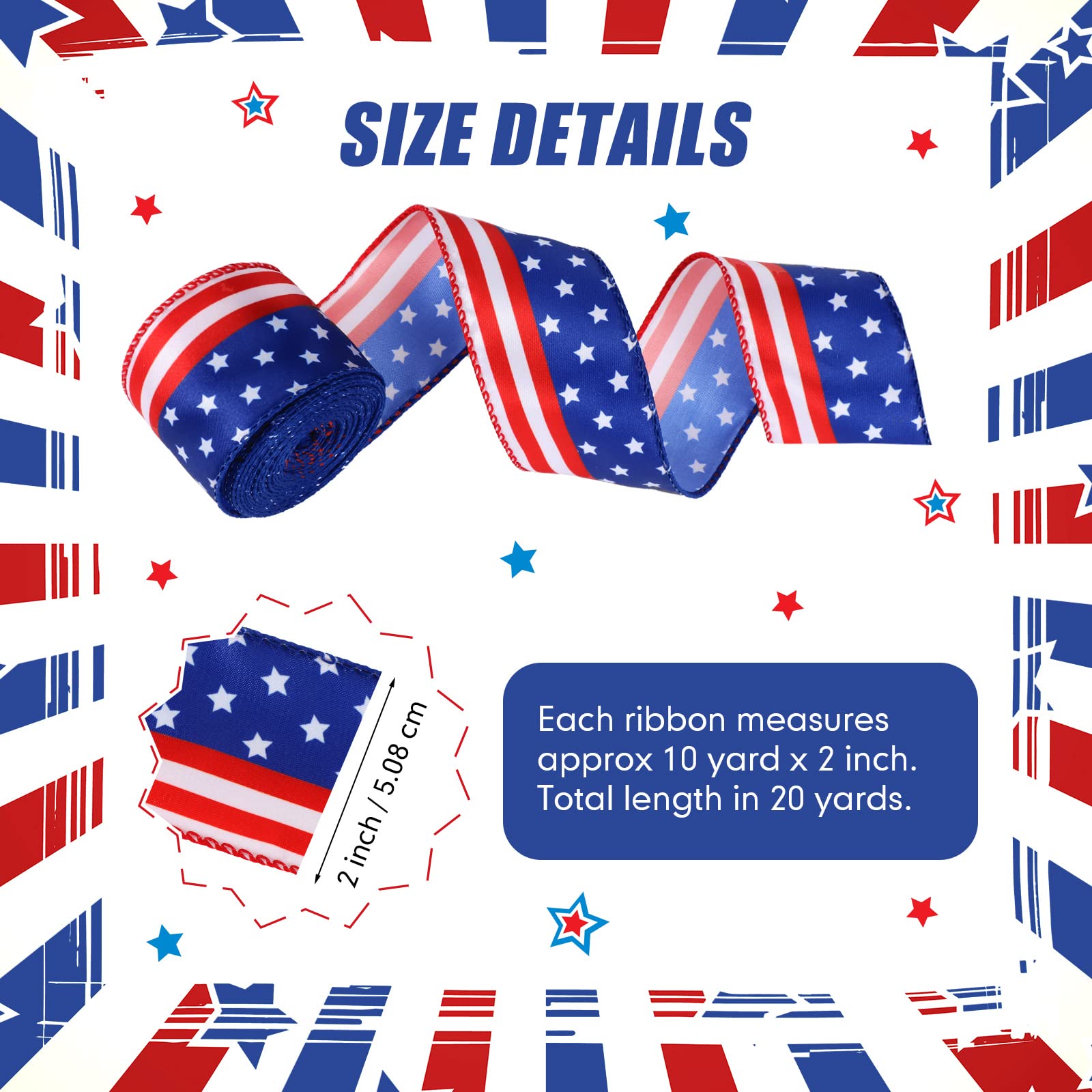 ＊handmade＊星条旗デザイン⭐︎クロスリボンターバン handmade＊星条旗/クロスリボンターバン