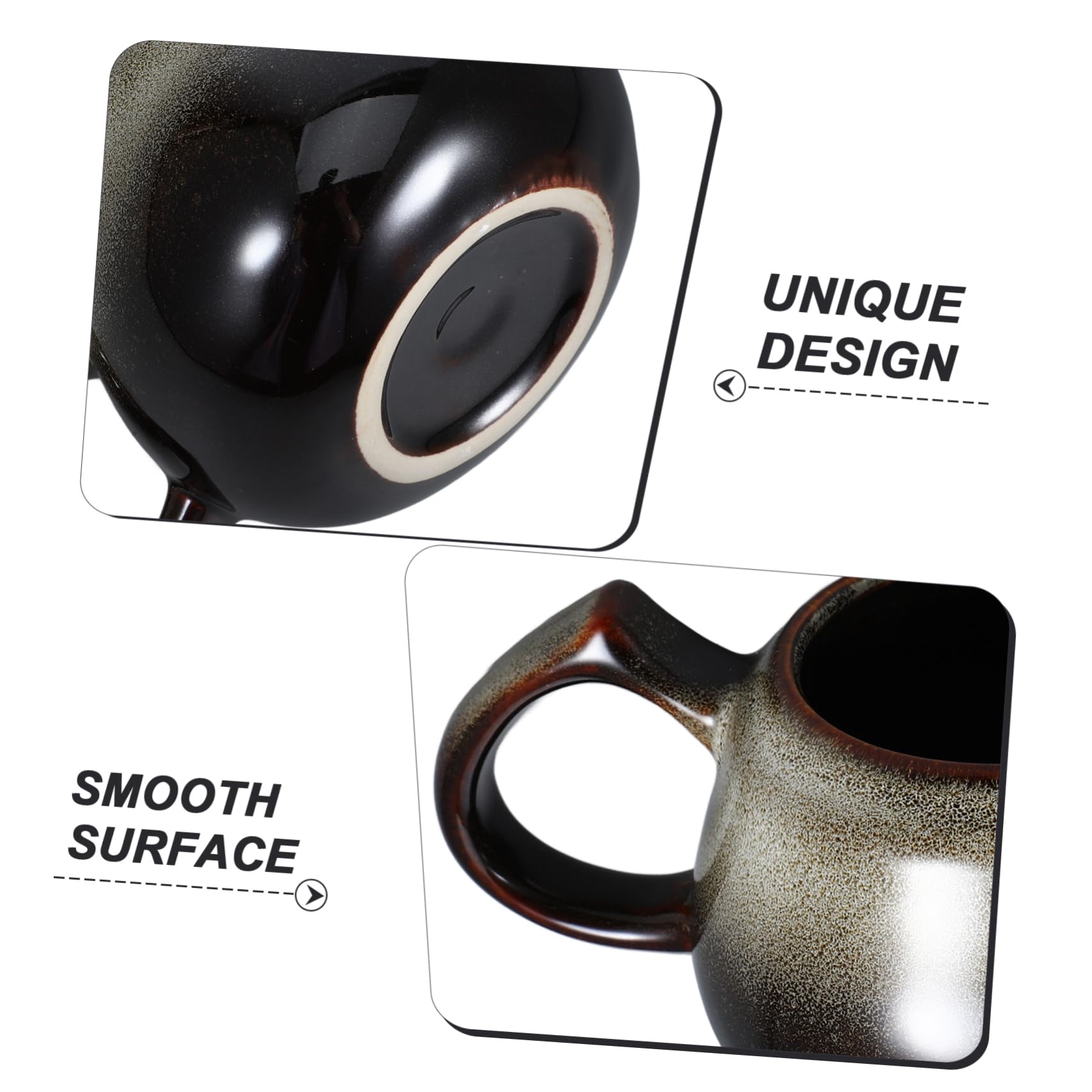 MOLUCKFU Ceramic Milk Jug Black Cup Small Japanese Tea Cup Year Mug Teacup Boat Syrup Men Espresso Cup Garland Insulated Gravy Jug Sauce Pitcher Cups Kettle Water Jug Ceramics