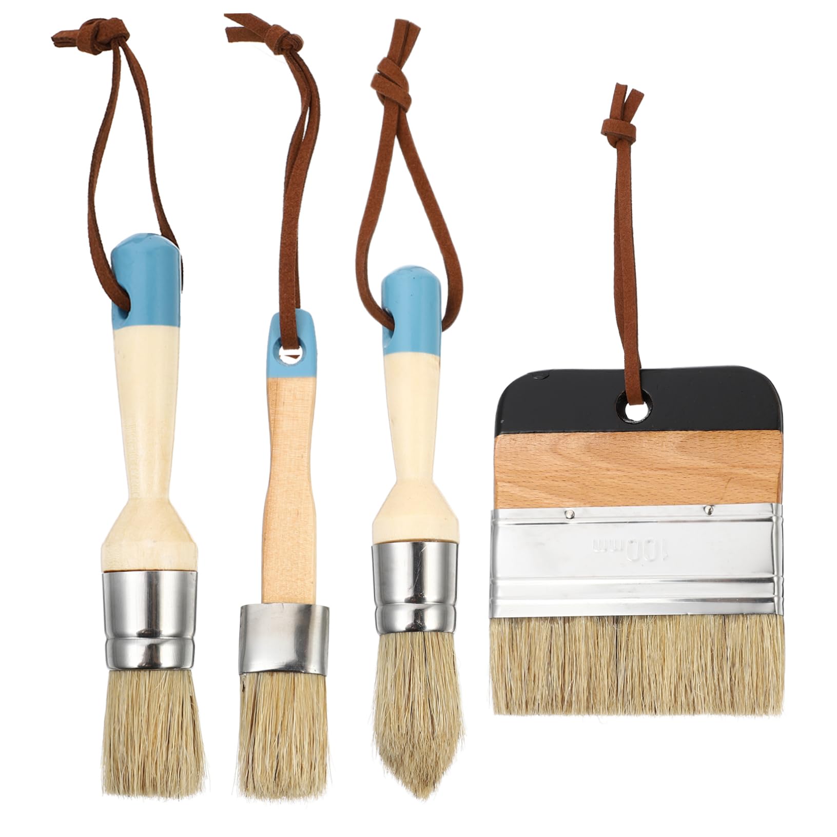 1 Pollice Pennelli Manico in Legno di 4 Set per Pittura