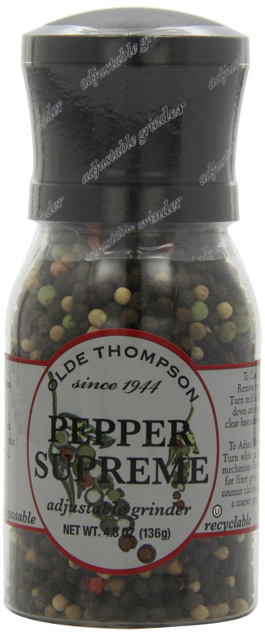 Olde Thompson Pepper Supreme Grinder, 4.8 Ounce