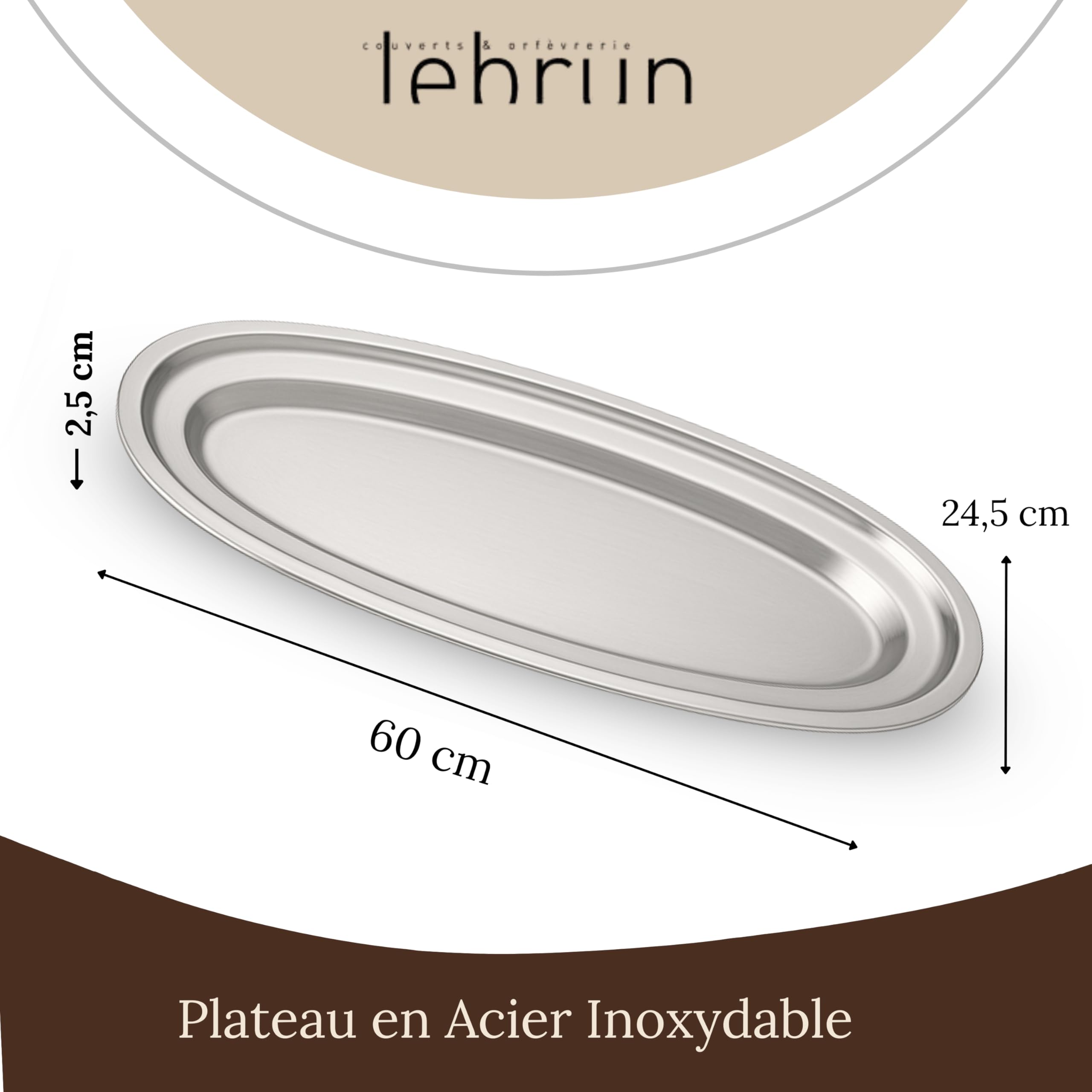 Lebrun Couverts Coffret Poisson MOZART 15 Pièces en Acier Inoxydable – 1 Plat de Service + Couverts Poisson Assortis – Service Élégant pour Poisson, Filets & Fruits de Mer