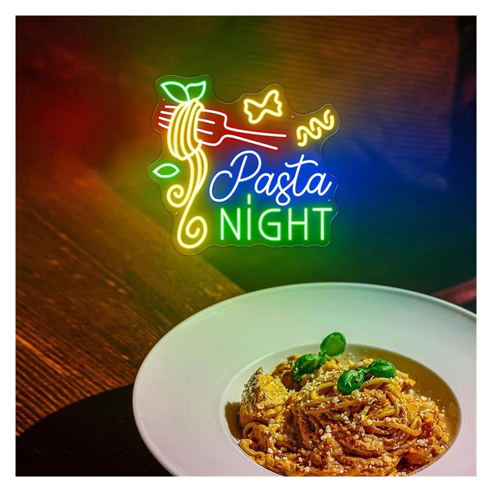 Italian Food ネオンライト 看板 配送 パスタ ワイン USB LED Pasta