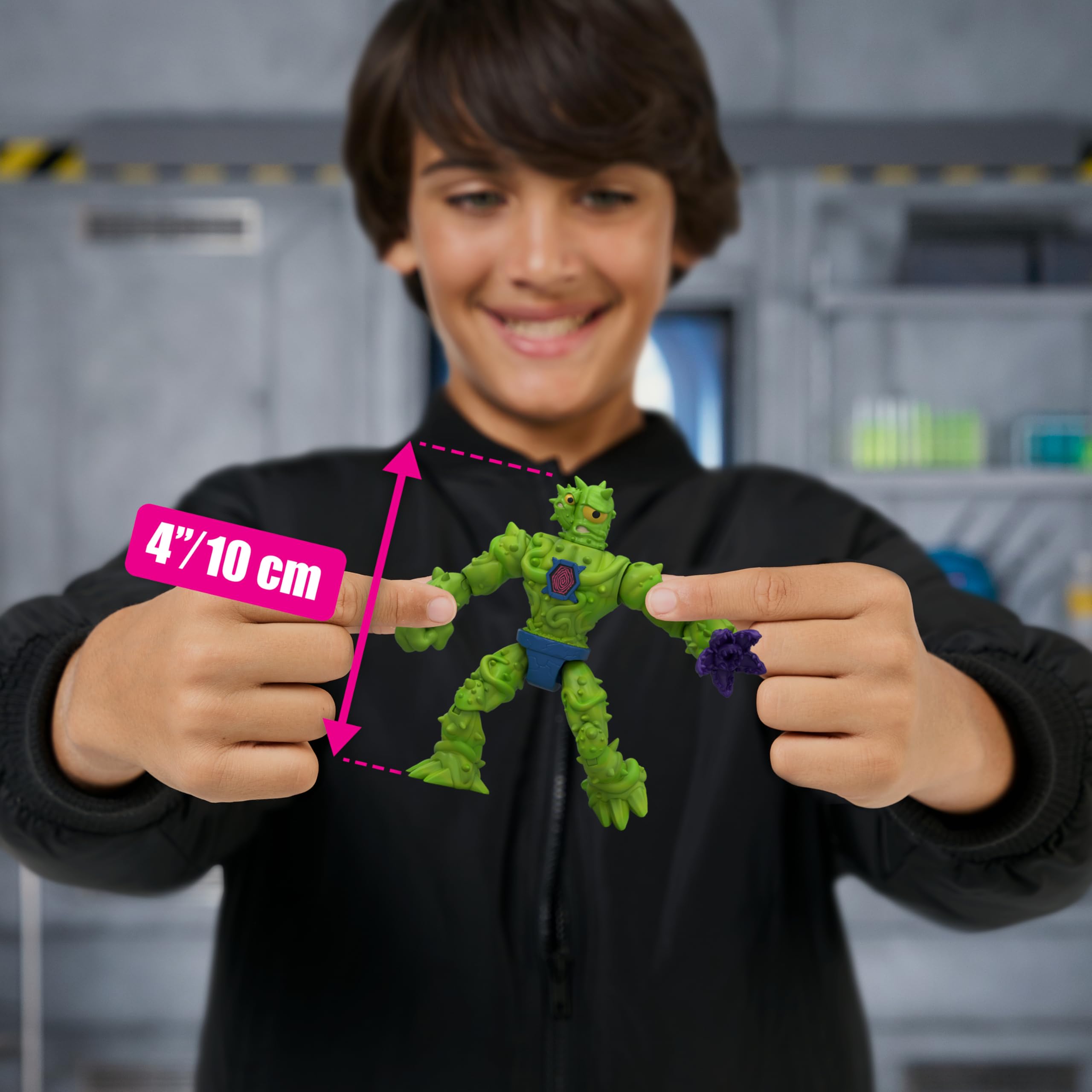 MrBeast Lab Hybrids megapack, CREA 5 Figuras de acción híbridas con Piezas Intercambiables, Experimento de Mega Torso Panther para Descubrir los Colores Reales del híbrido, más de 30 para coleccionar