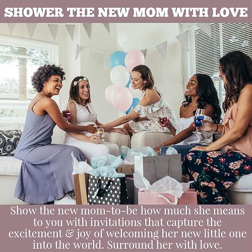 Miniatura 5 de AmandaCreation - Invitaciones florales de acuarela de hortensias azules y moradas para baby shower para gemelos, 20 tarjetas de relleno de 5 x 7