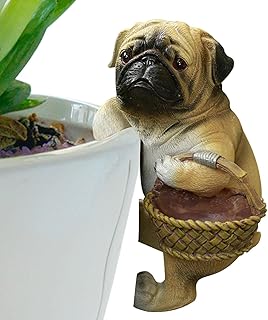 Garden Resin Statue - Flower Basket Edge Decor - Rabbit Figurines, Cute Animal Planter Pot Hanger Decorations, Outdoor Statues Ornaments for Flower Pot Garden Decor Dobooo