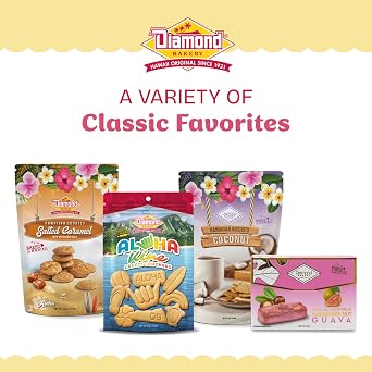 Diamond Bakery Aloha Kine Creem Crackers | Hawaiian Shaped Snack Crackers 13.5oz, 3-Pack (Each 4.5oz Bag Contains 4 Servings)