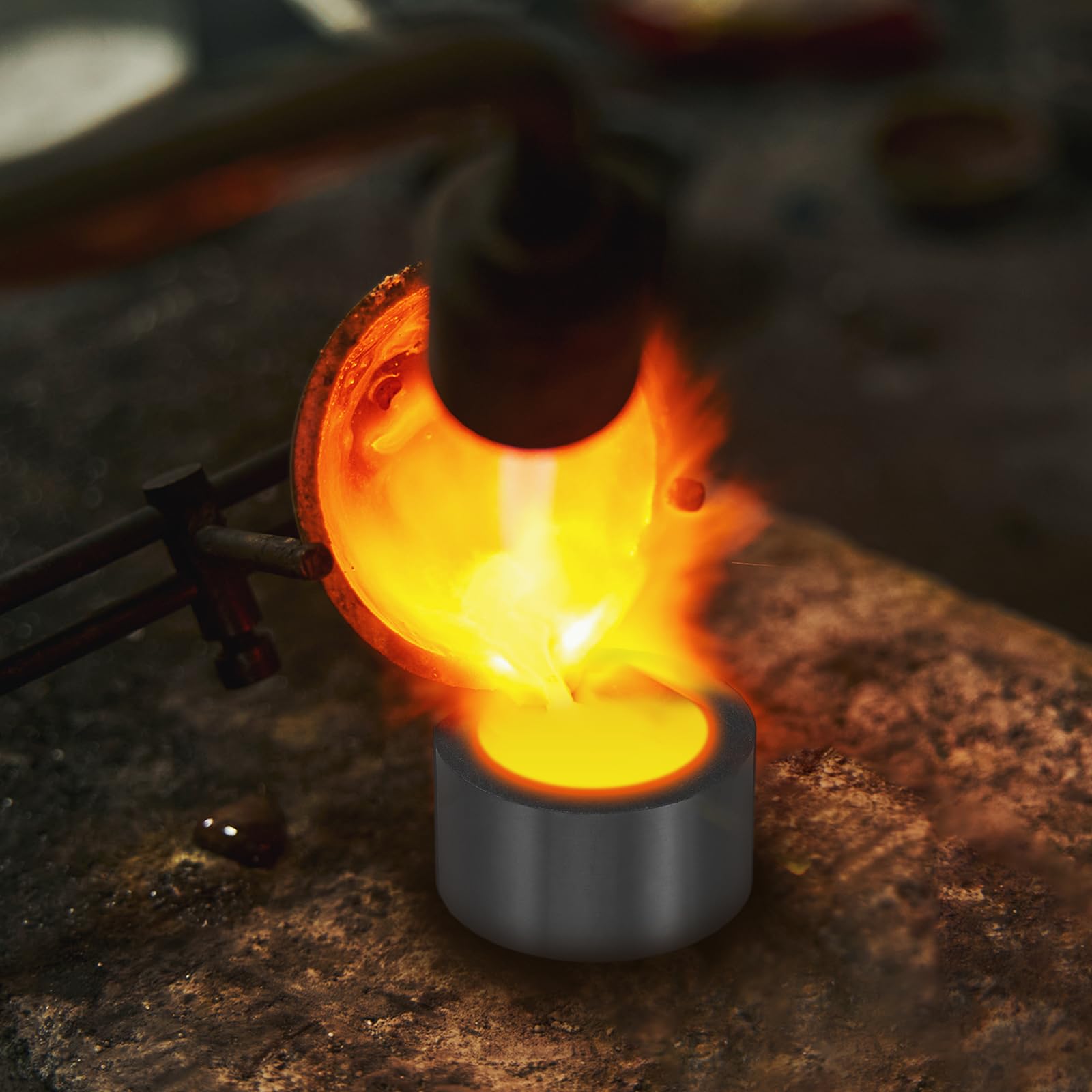 QUARKZMAN Stampo in Grasso di Grafite 45x10mm, Stampo A Crogiolo Rotondo per Fondere Oro Argento Rame Ottone Alluminio, Fusione, Raffinazione