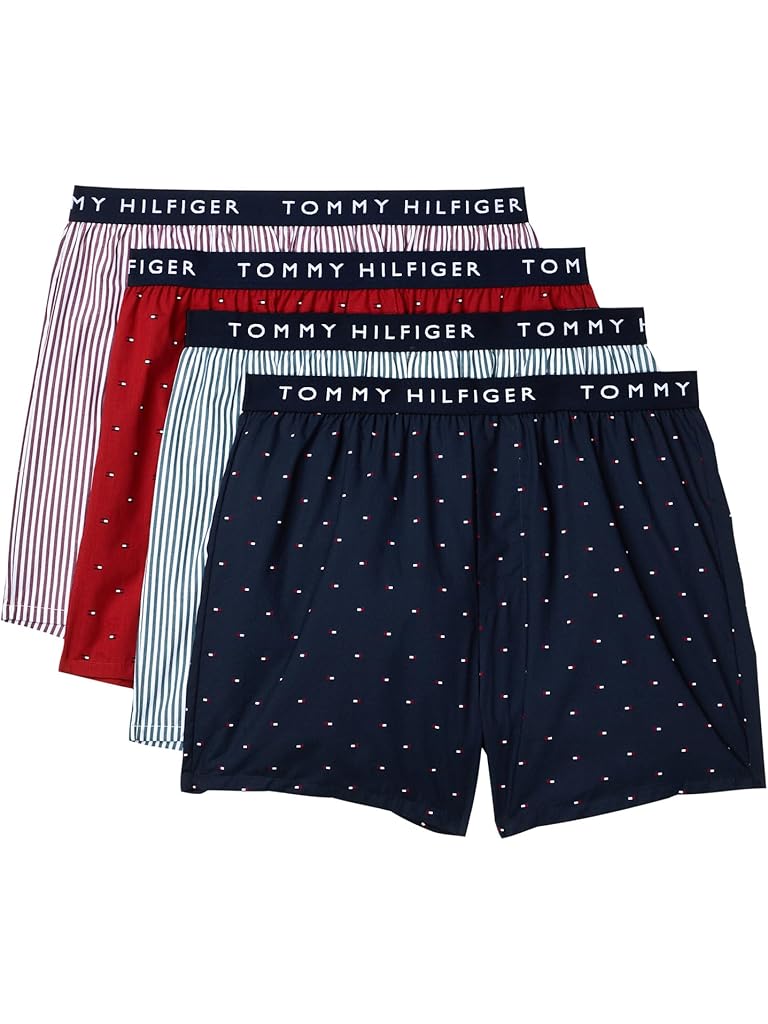 Brown Tommy Hilfiger Woven Cotton Boxer 4-Pack