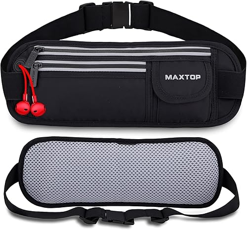 Miniatura 7 de MAXTOP Riñonera reflectante sin rebote para correr, resistente al agua, para entrenamiento, correr, senderismo, viajes, soporte para teléfono