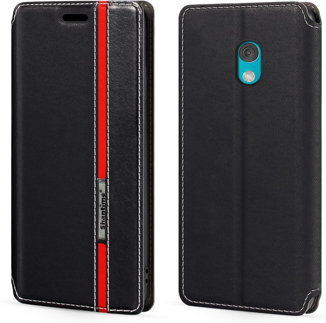 Colorblock Invisible Magnetic PU Leather Flip Case Compatible with Nokia 235 4G 2024, Stylish Wallet Cover with Full Protection and Slim Design