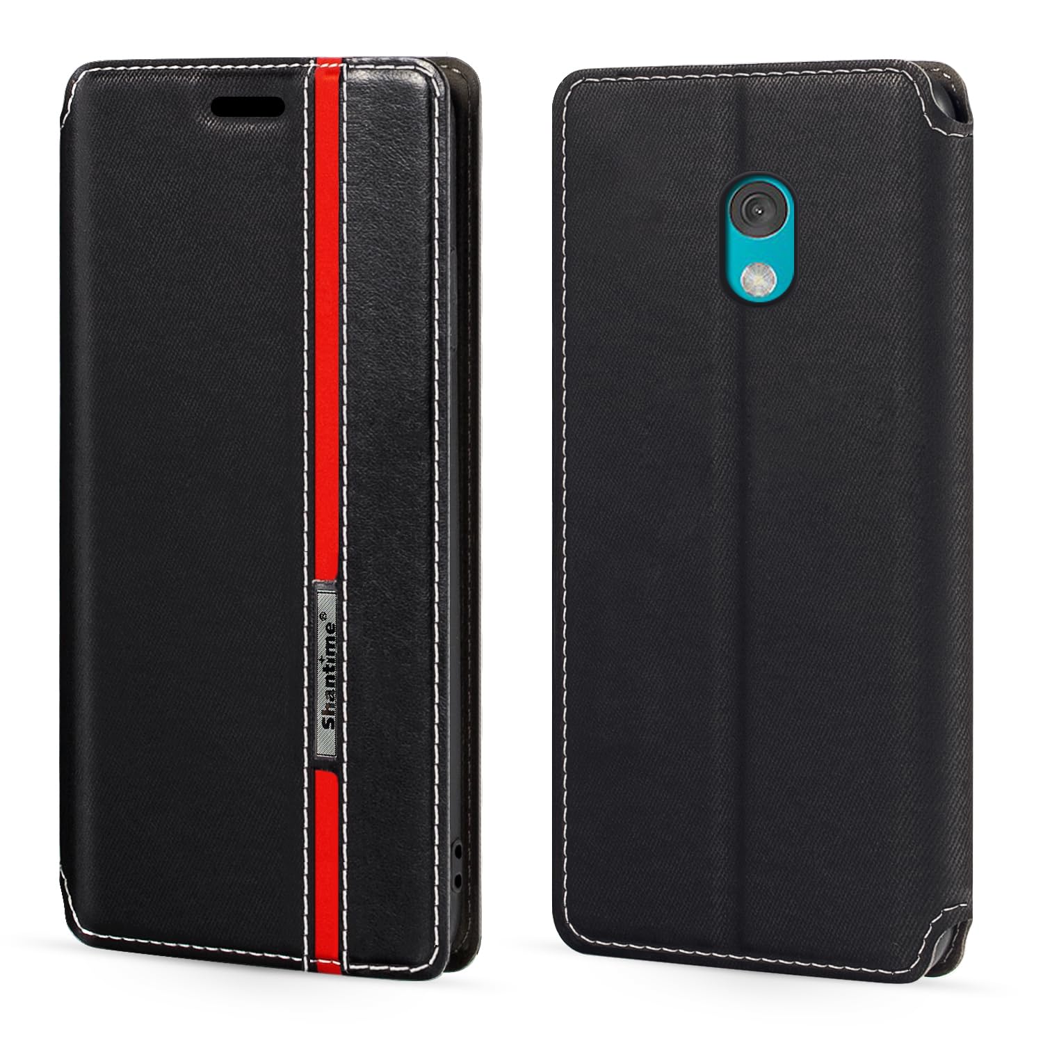 Colorblock Invisible Magnetic PU Leather Flip Case Compatible with Nokia 235 4G 2024, Stylish Wallet Cover with Full Protection and Slim Design