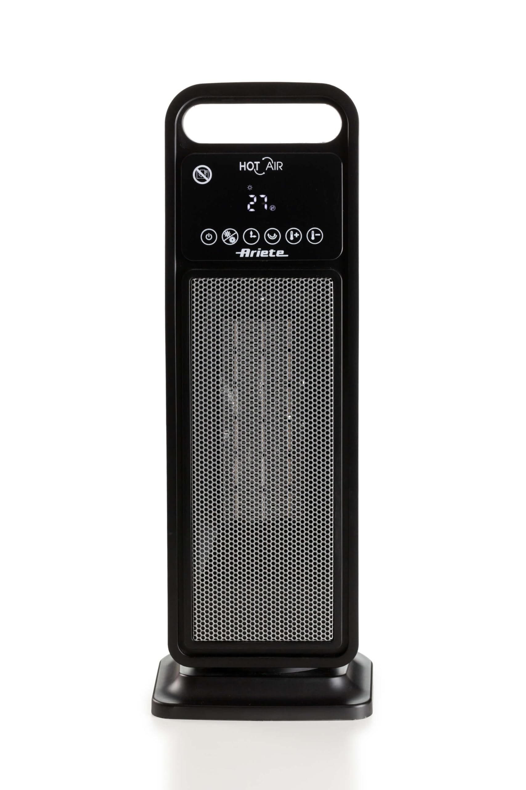 Ariete 8212 Stufa elettrica a torre, 2000W, Funzione ventilazione, Funzione oscillazione, Timer fino a 8 ore, Led display, Tecnologia ceramica, Basso consumo energetico, Nero