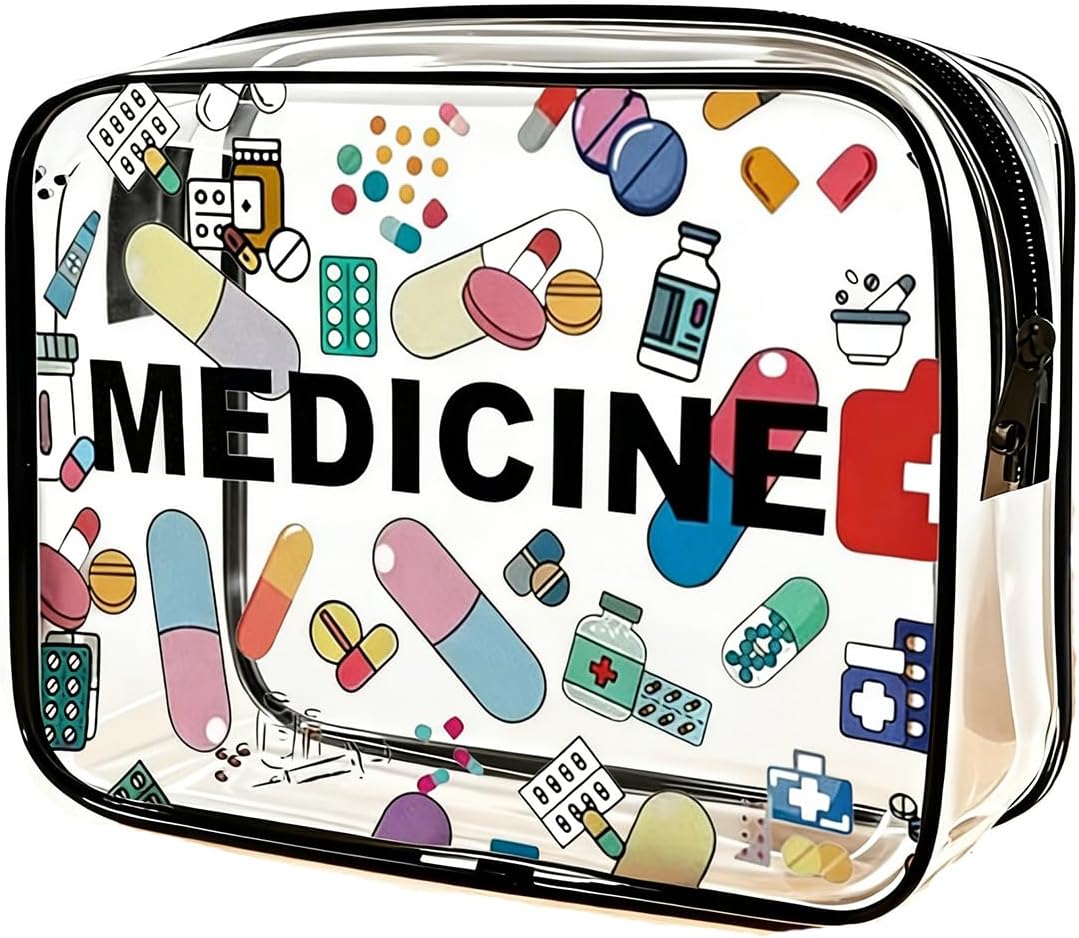 ZAHSY Pill Pouches for Medicine Bag for Traveling Accessories for Women Small Clear Cosmetic Pouch Zipper Makeup Organizer Bag Pill Storage Medical Pouch for Christmas Birthday Gifts for Daughter