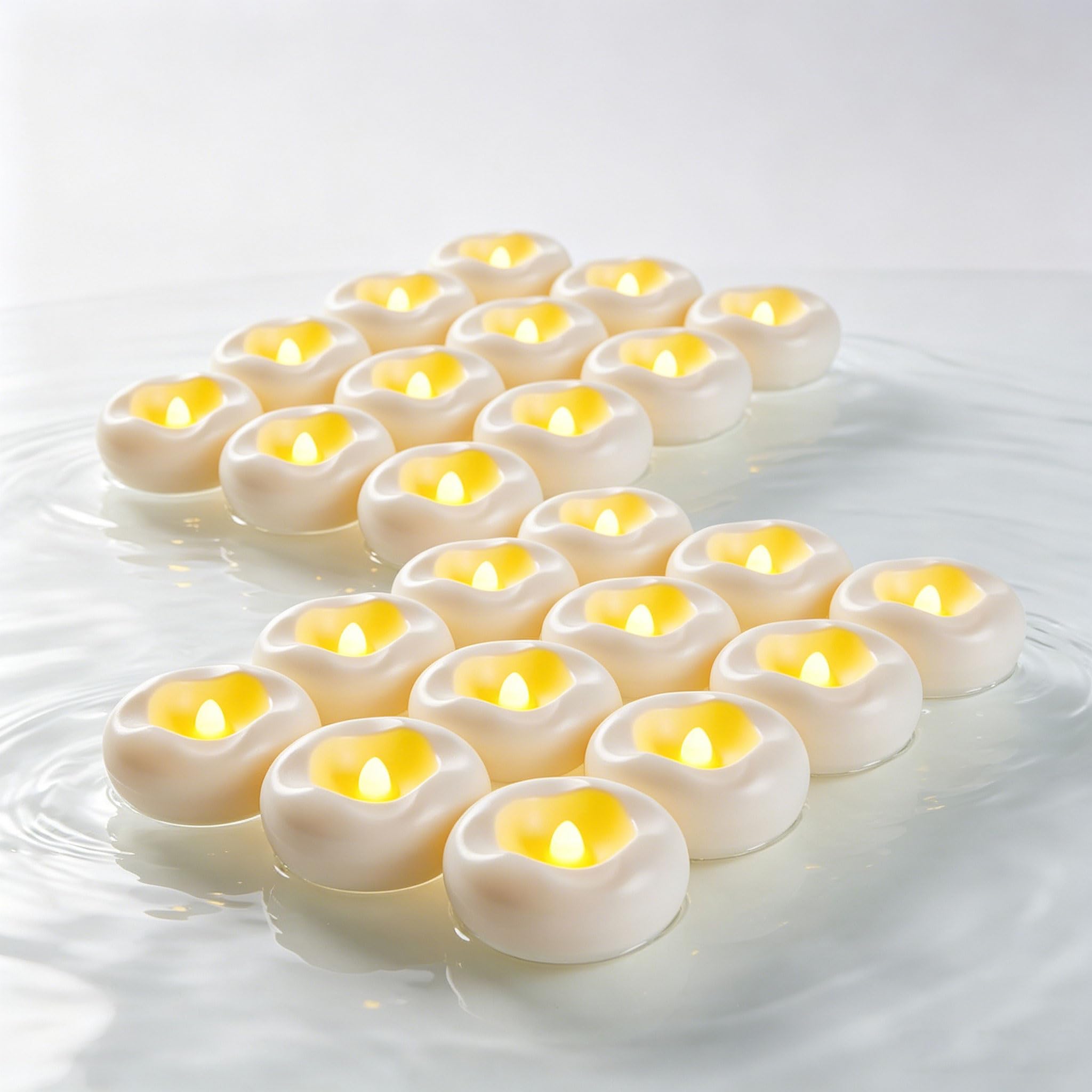 24 Pièces Bougies Flottantes LED à Activation par Eau, Piles CR2032 Incluses, Sans Flamme pour Décoration Maison & Fête