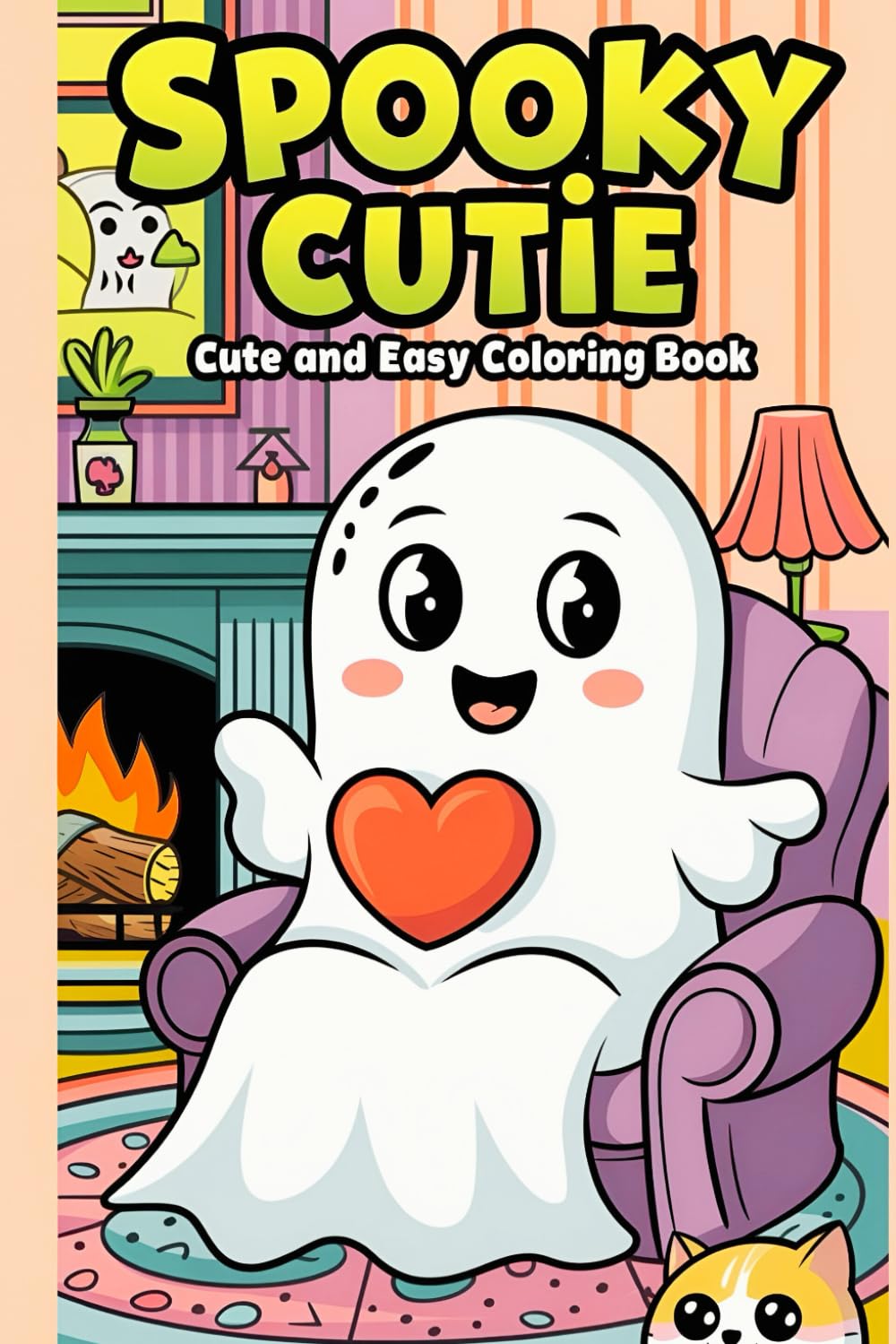 Little Spooky: Coloring Book for Adults and Teens Featuring Cute Creepy Creatures in Cozy Hygge Moments for Relaxation.