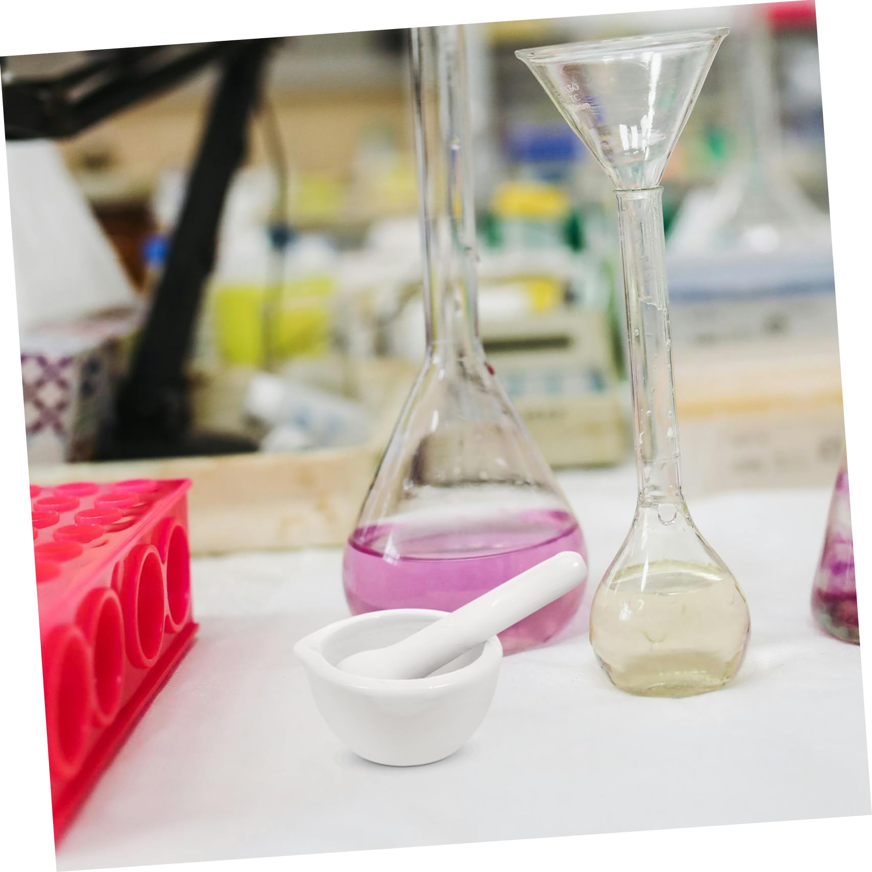 ricerca smalto con asta pestello e mortaio ciotola di ricerca mortaio per ciotola di medicina per macinare asta di macinazione chemical provette smalto di ricerca bianca