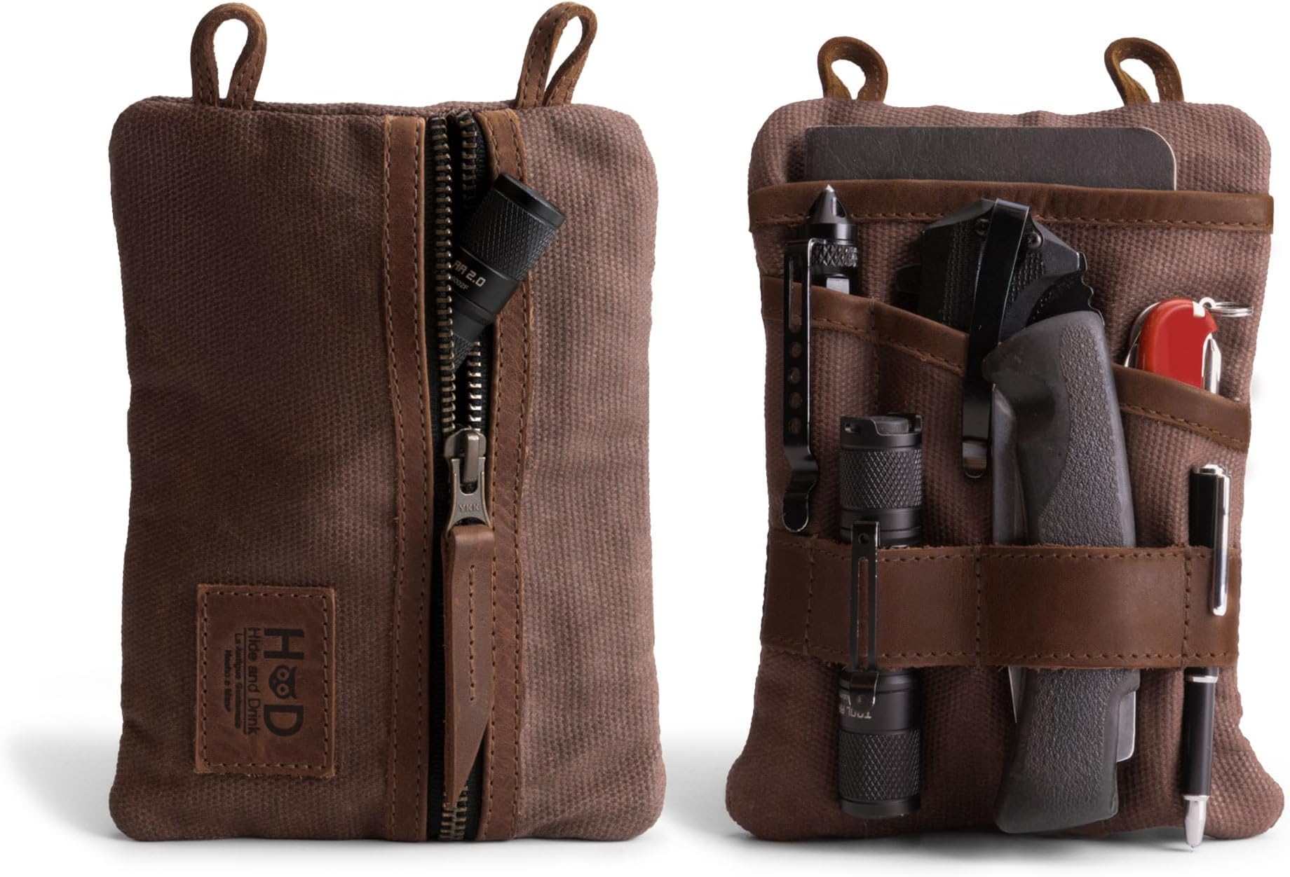 Hide & Drink, Multi-Tool Pocket Pouch XL, Durable Bag for Change, Handmade