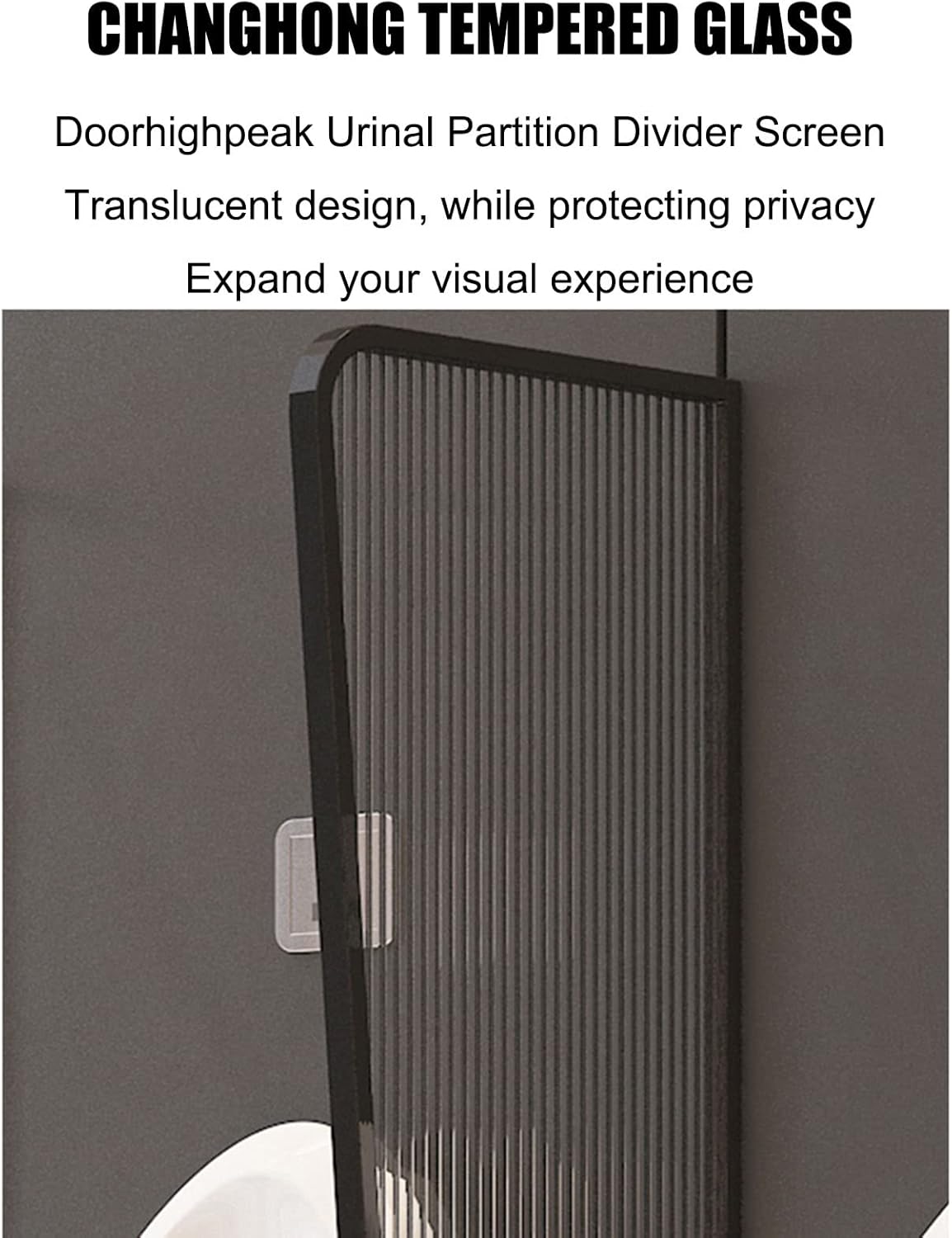 Urinal Privacy Screen Toilet Dividers Space Seperater, Toilet Partition Board Urinal Baffle Urinal Barrier, Tempered Glass Waterproof Privacy Screen, Commercial Part，Rose Gold 1 Piece