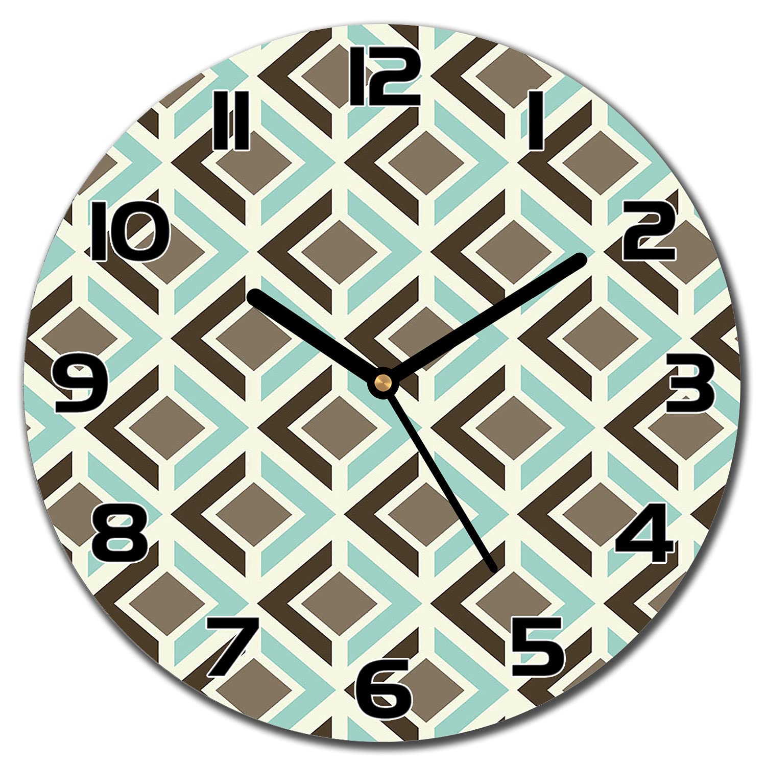 Horloge en verre 30 cm Coloray aux aiguilles noires pour une deco retro