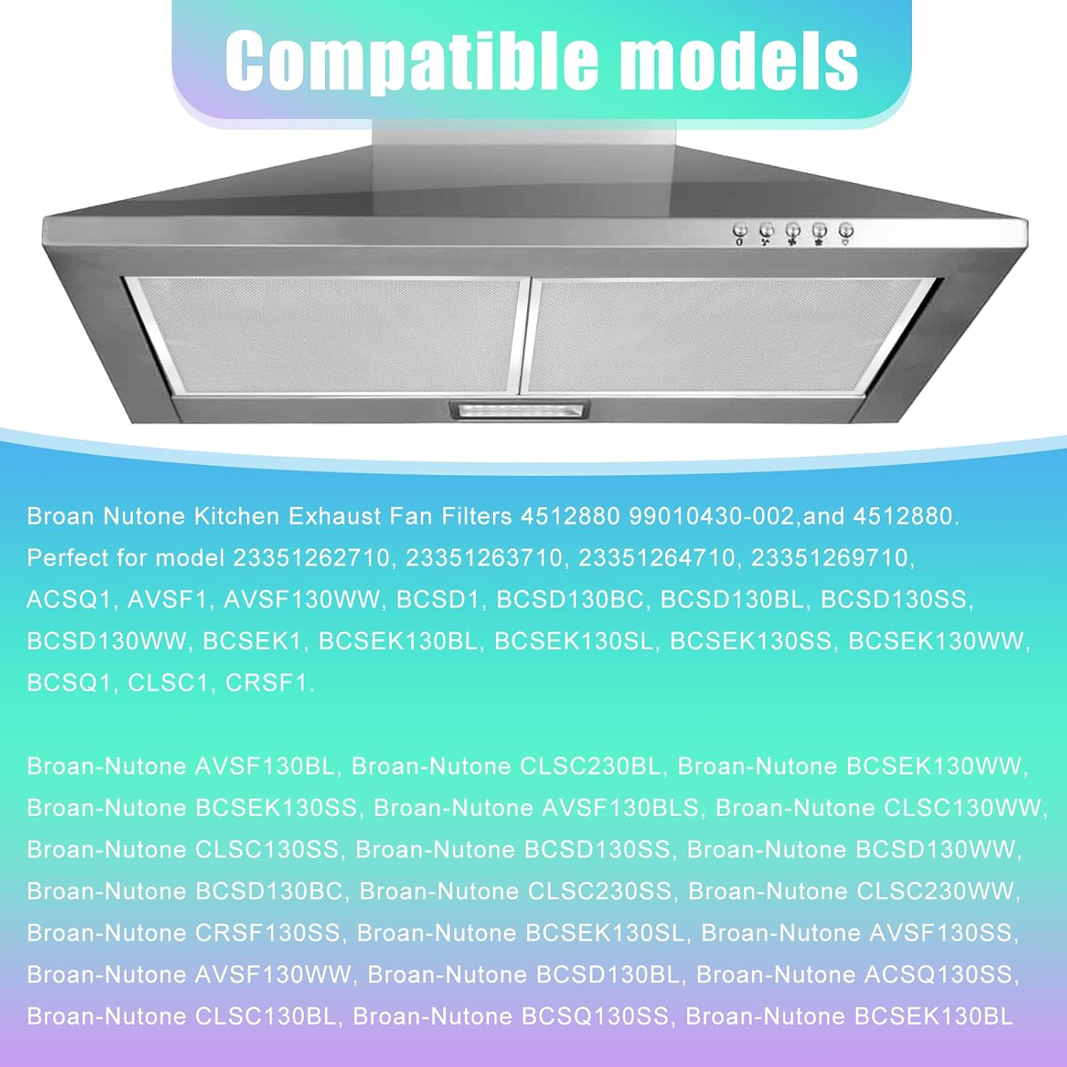 2 Pack,5-Layer Aluminum Filter,S99010430-002 Range Hood Filter 15-3/4" x 13-7/8" -4512880 Compatible with B.roan,N.utone,HPF30 Range Hood Filters