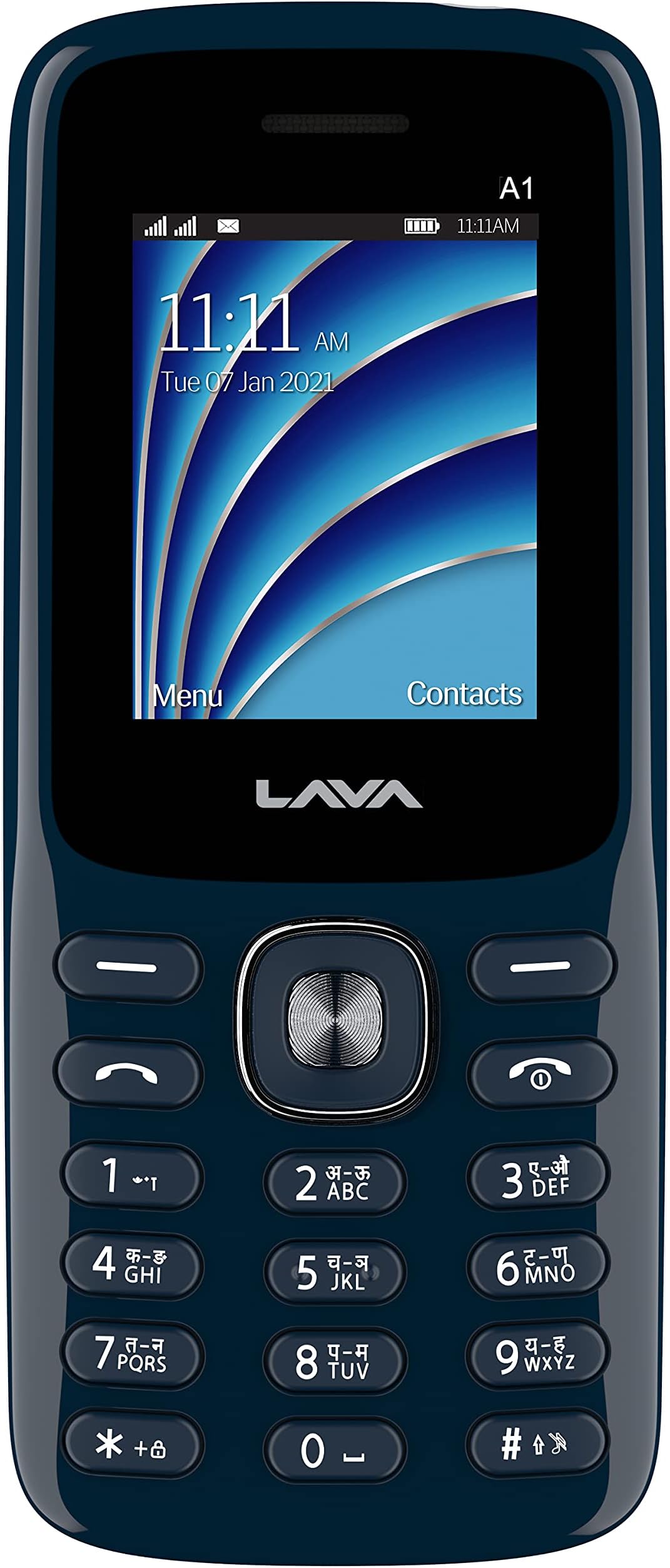 Lava A1 2021(Blue Silver), Bluetooth Support, Smart AI Battery, Military Grade Certified,4 Days Battery Backup, Keypad Mobile