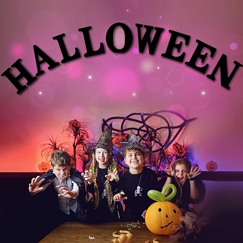 Miniatura 3 de AOCEAN Letras de madera negra de 10 pulgadas, letras de madera sin terminar para Halloween, letras decorativas de pie en rodajas, decoración de