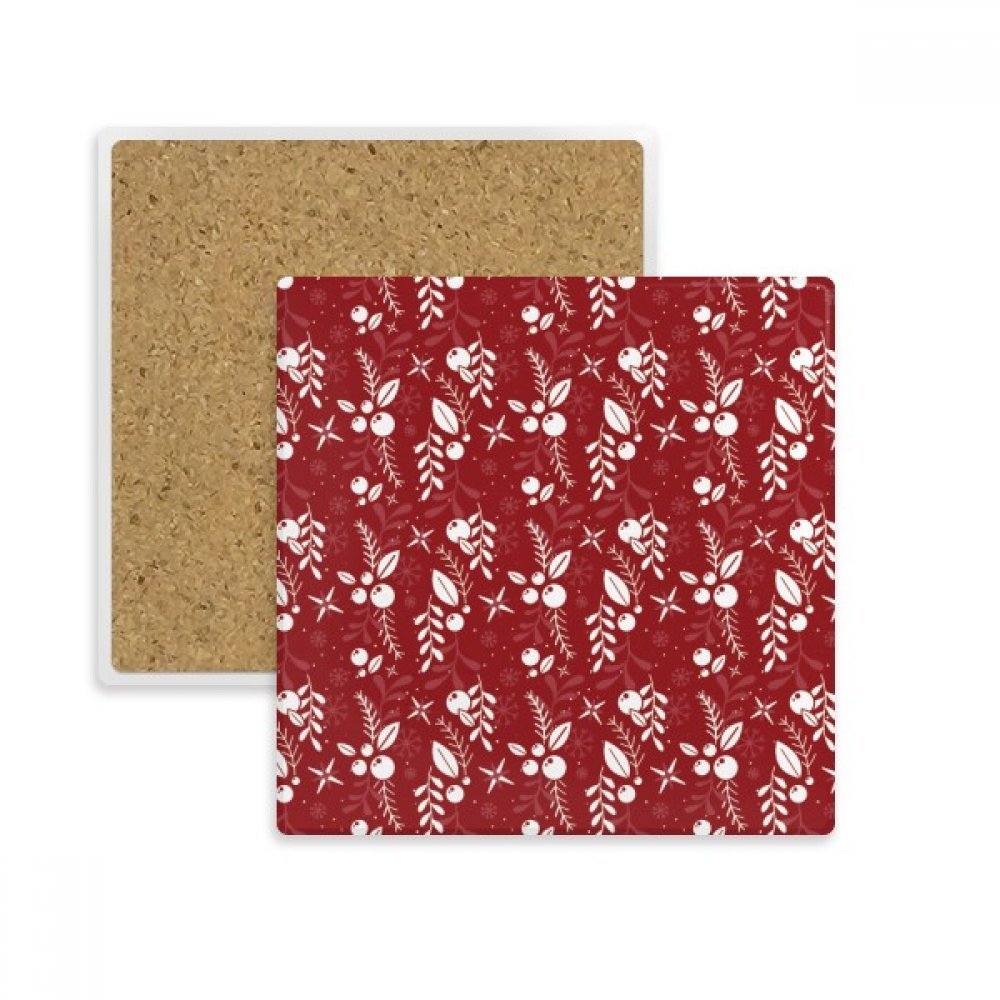 Porte-absorbant pierre motif rouge blanc pour tasse dessous de verre de Noël
