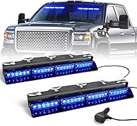 Vista 15 de HLauto Luces estroboscópicas de emergencia 6Z4J: luces de seguridad blancas ámbar de 2 x 16.8 pulgadas, 48 luces LED intermitentes de advertencia