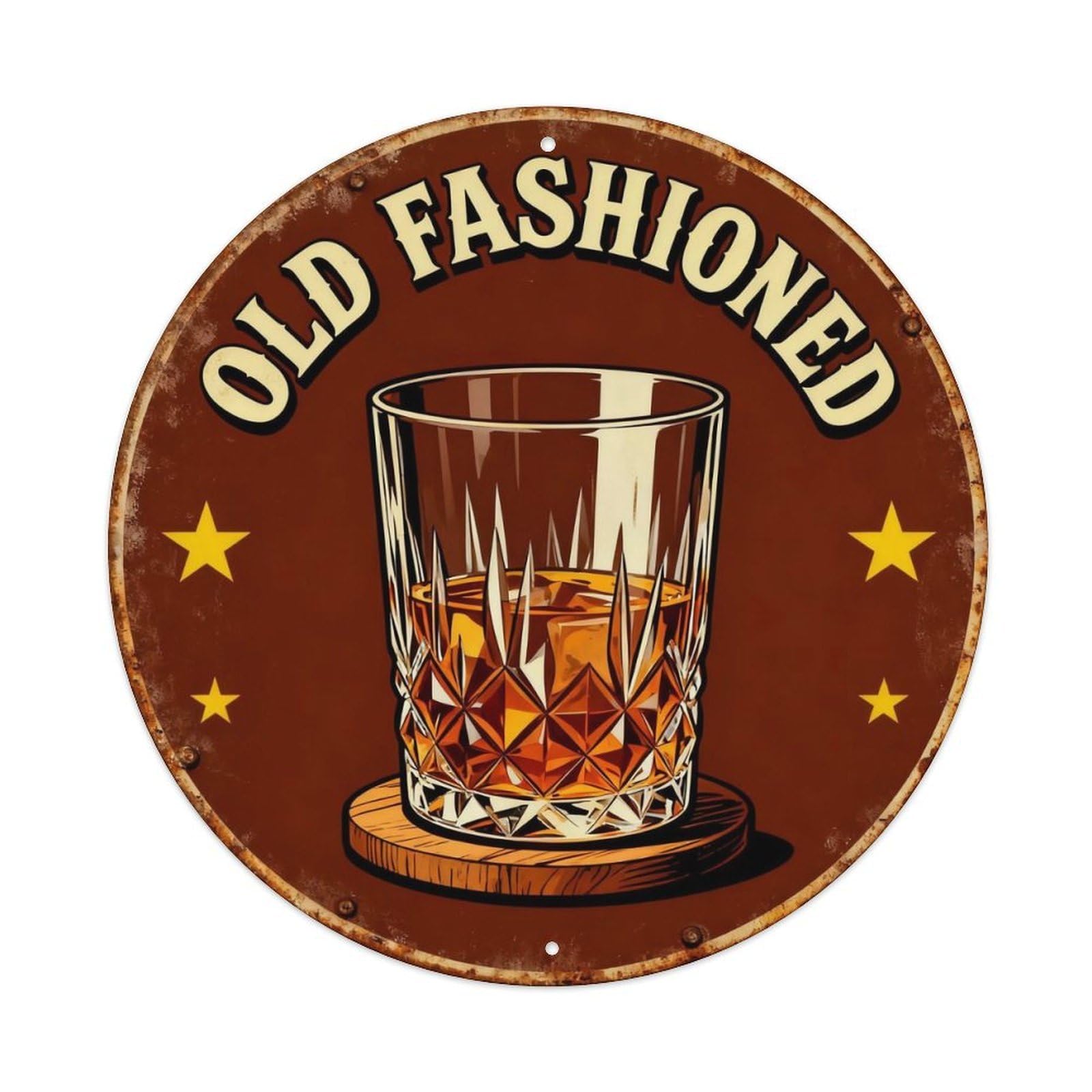 Old Fashioned Whiskey Bar Sign Metal Tin Sign Plaque
