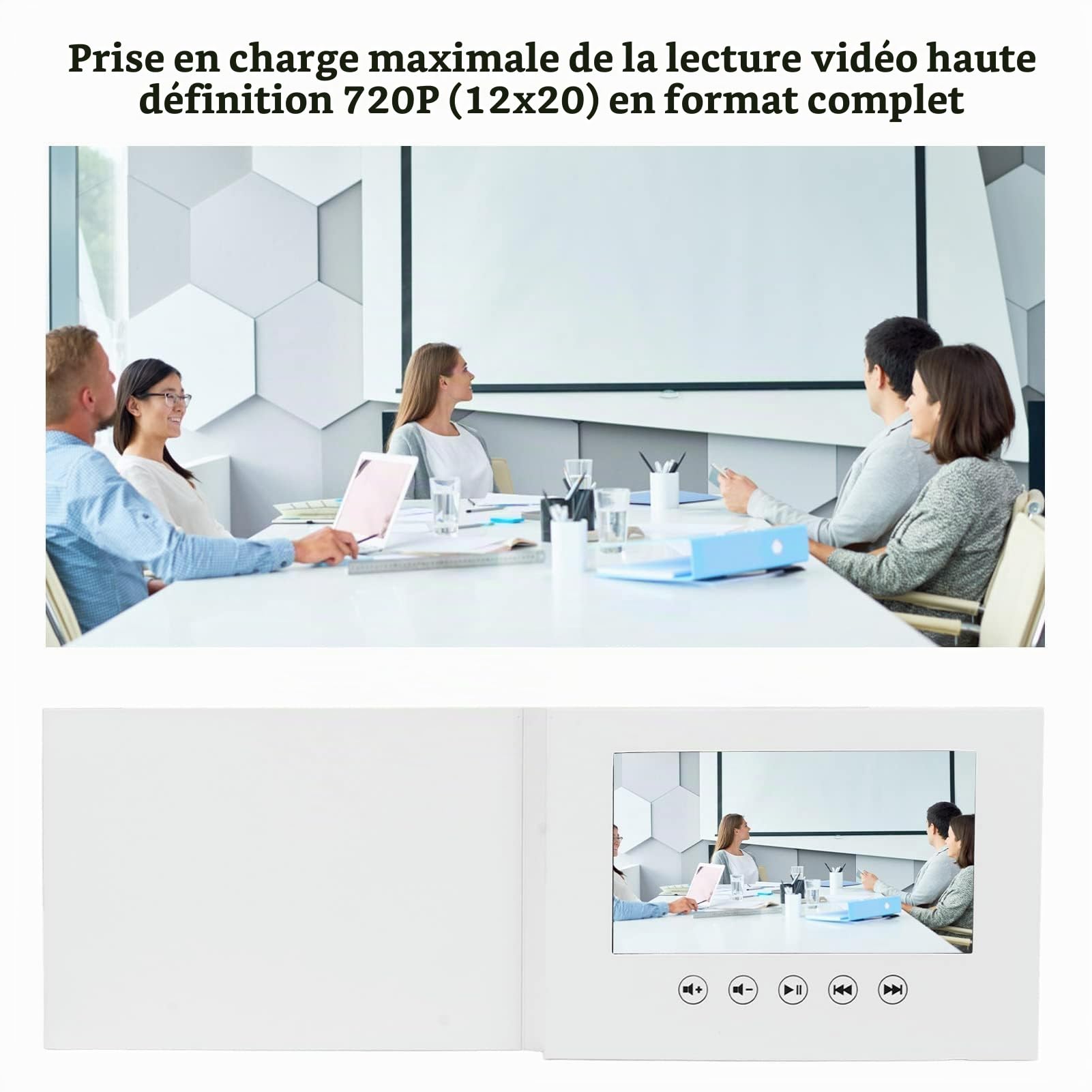 Carte De Vœux Vidéo, Carte avec Affichage Vidéo, Album Vidéo, Brochure Vidéo, Livre Vidéo De Mariage pour Anniversaire, Noël, Mariage, Cadeau d'anniversaire(7in)