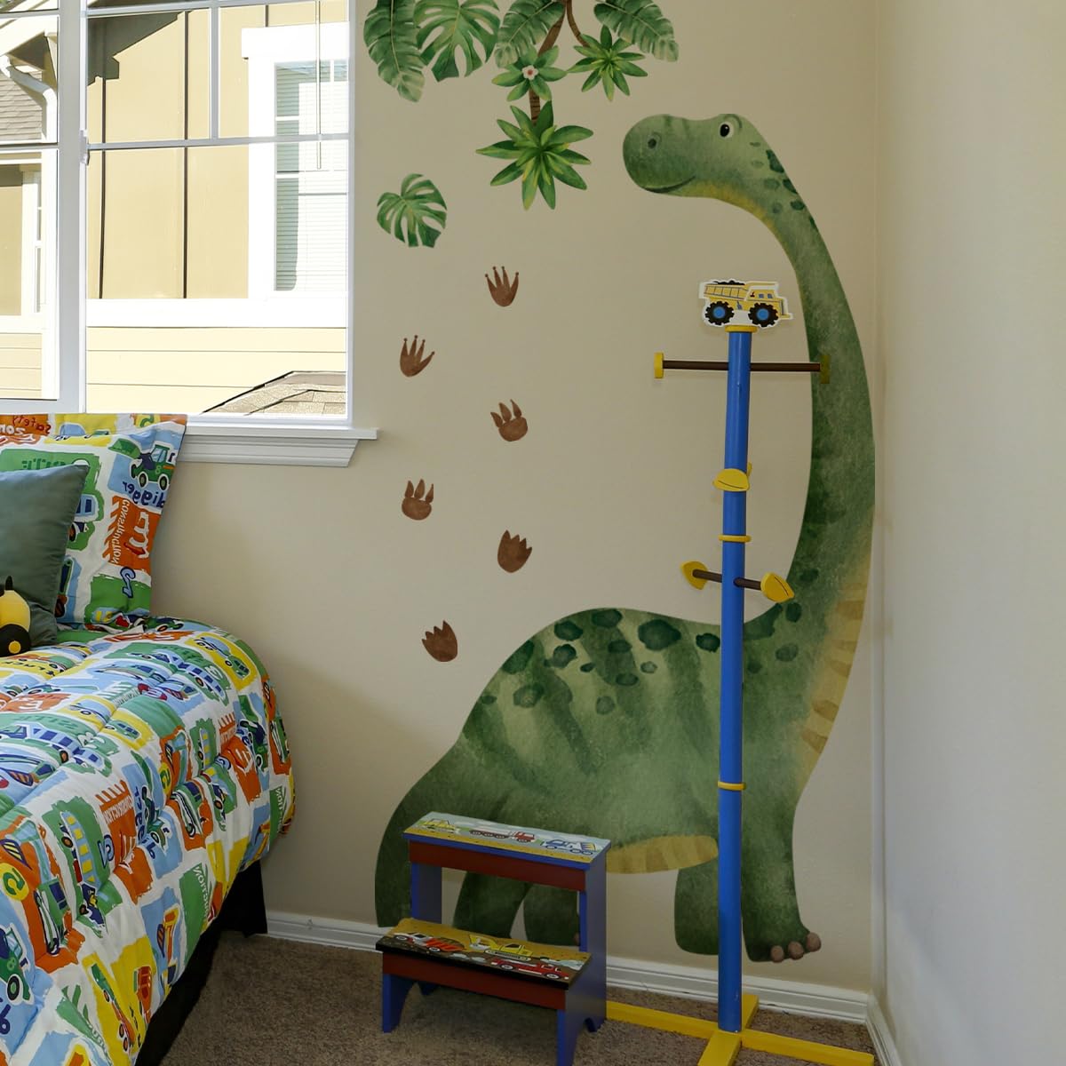 WandSticker4U®- Grand stickers muraux DINOSAURE enfant (139x176 cm) I Autocollant mural enfant dinosaure animaux jungle I Déco murale chambre garçon fille bébé enfants, salle de jeux, crèche