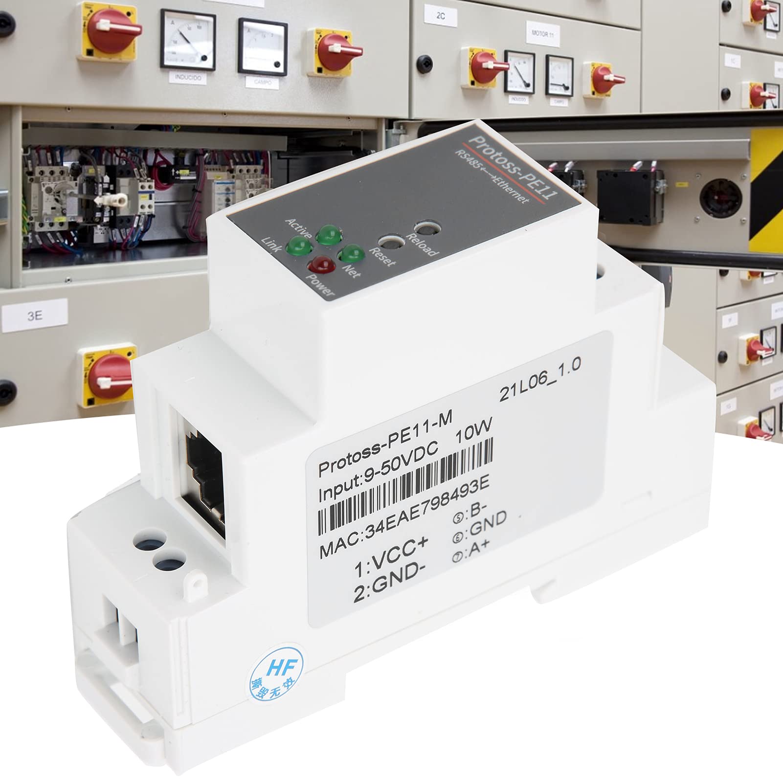 RS485 a WIFI Serial Server Montaje en riel Ethernet Módulo de red 9-50VDC 10W PE11-M