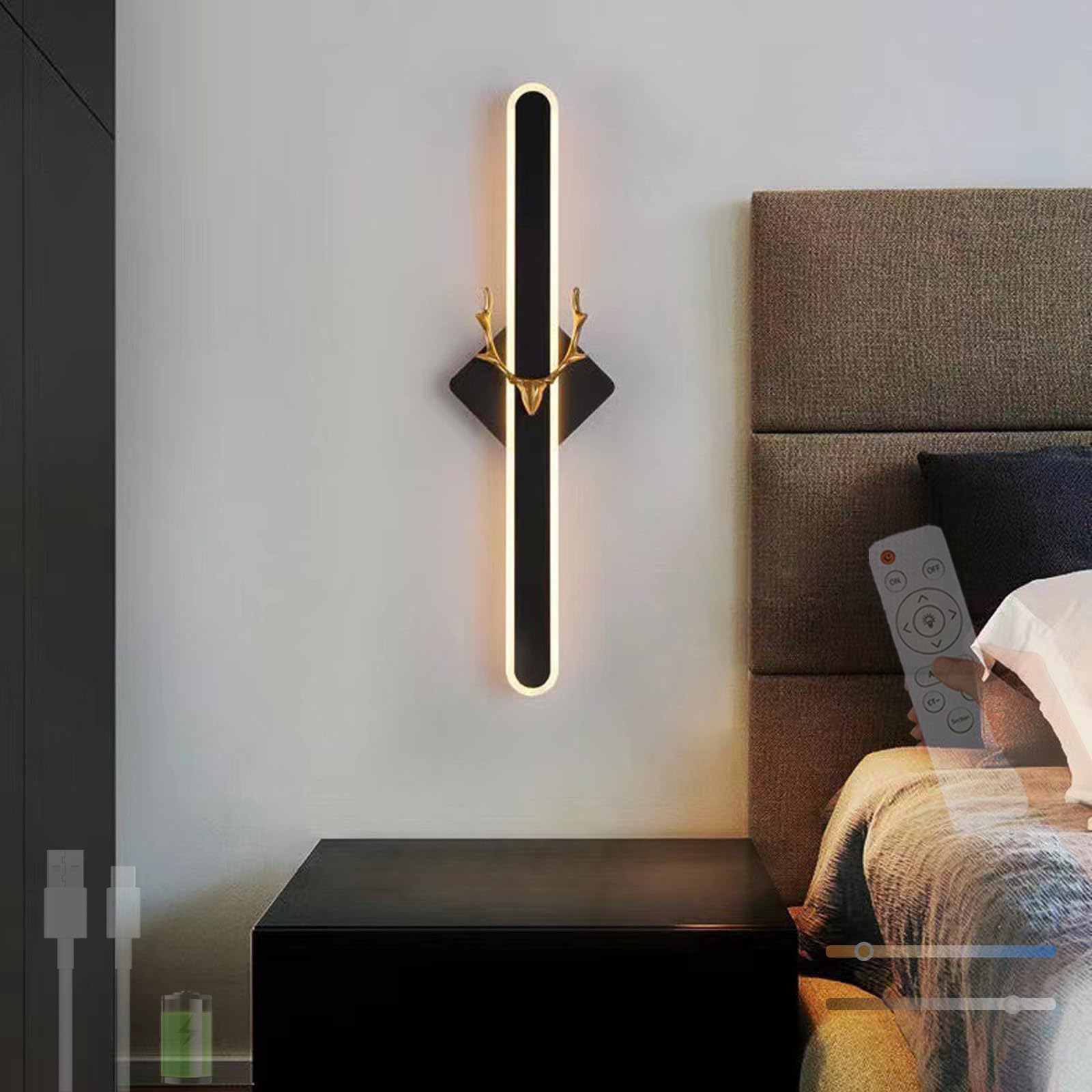 Iluminación de pared LED interior regulable de 2700K-6500K para sala de estar 8
